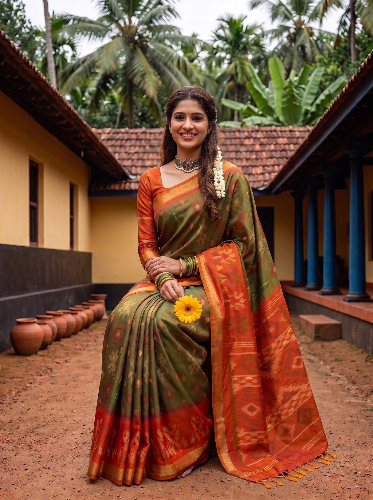 MIMOSA Chiku Saree Saree — pose 8 styling detail