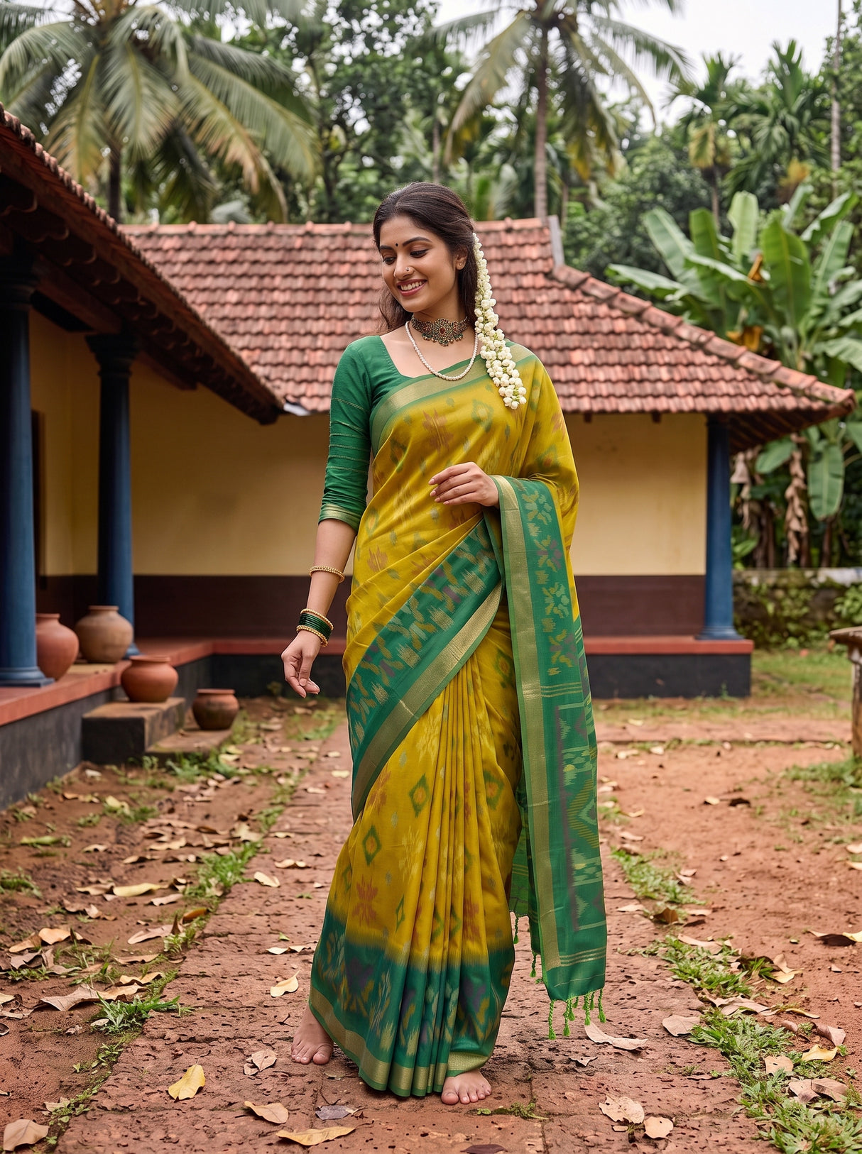 MIMOSA Olive Saree Saree — pose 9 styling detail