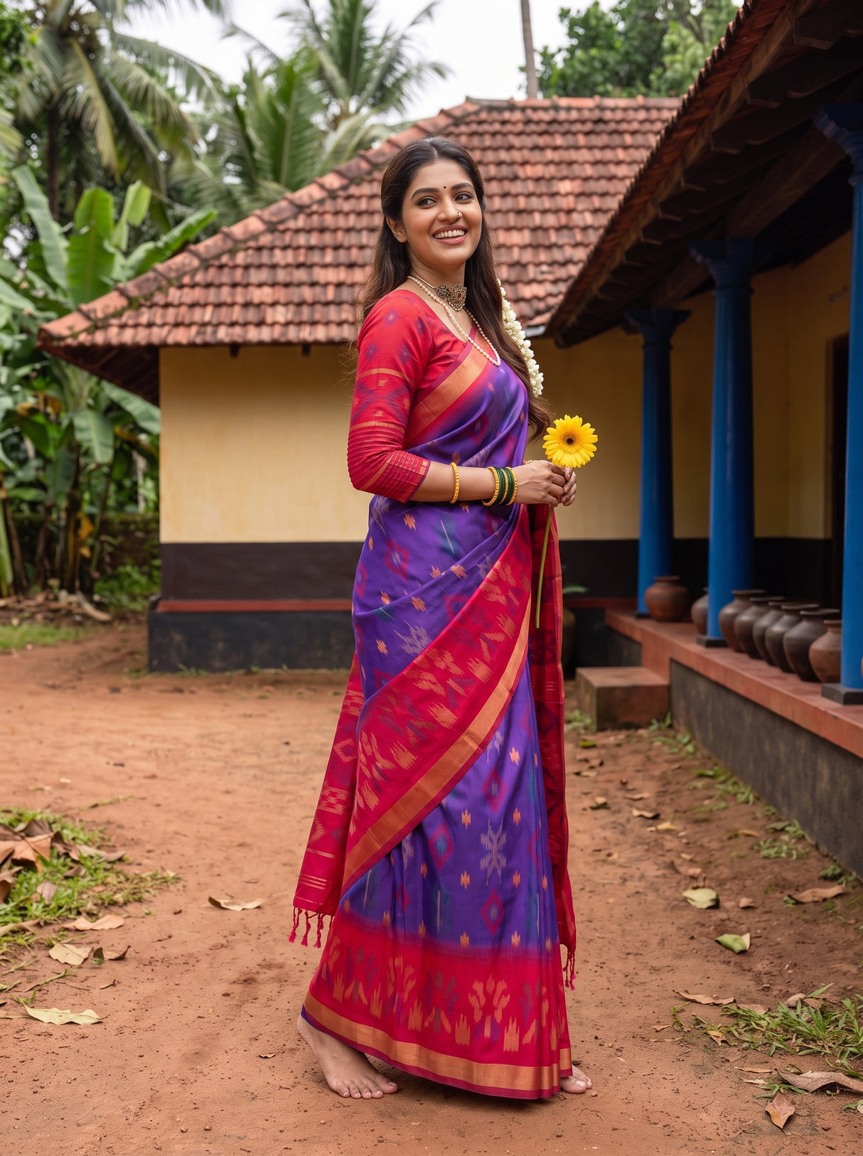 MIMOSA Purple Saree Saree — pose 5 styling detail