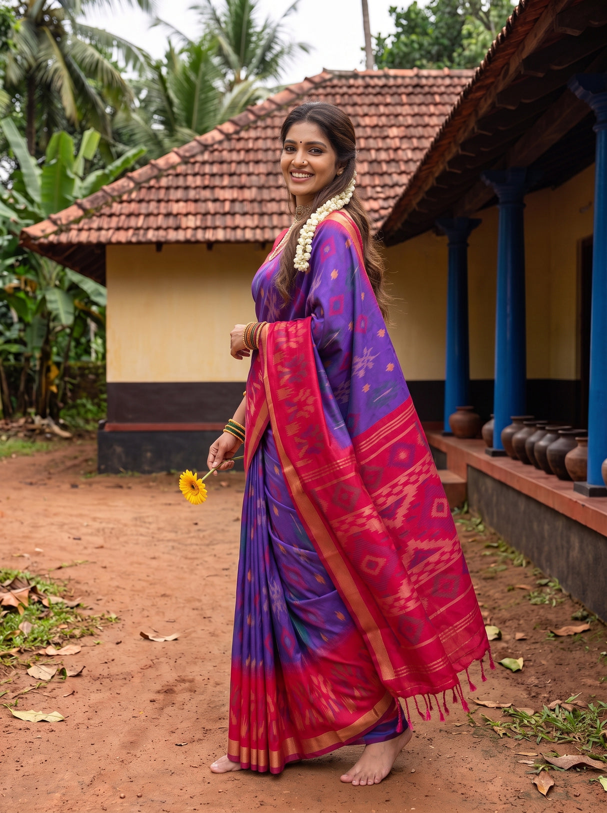 MIMOSA Purple Saree Saree — pose 9 styling detail