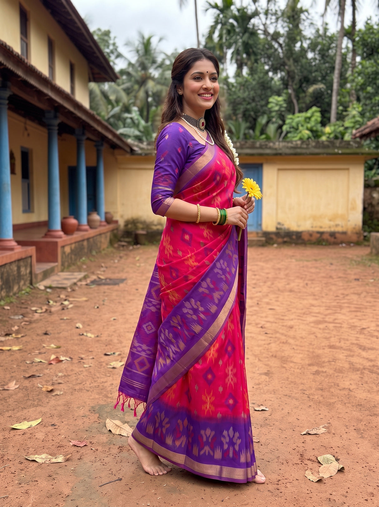 MIMOSA Rani Saree Saree — pose 3 styling detail
