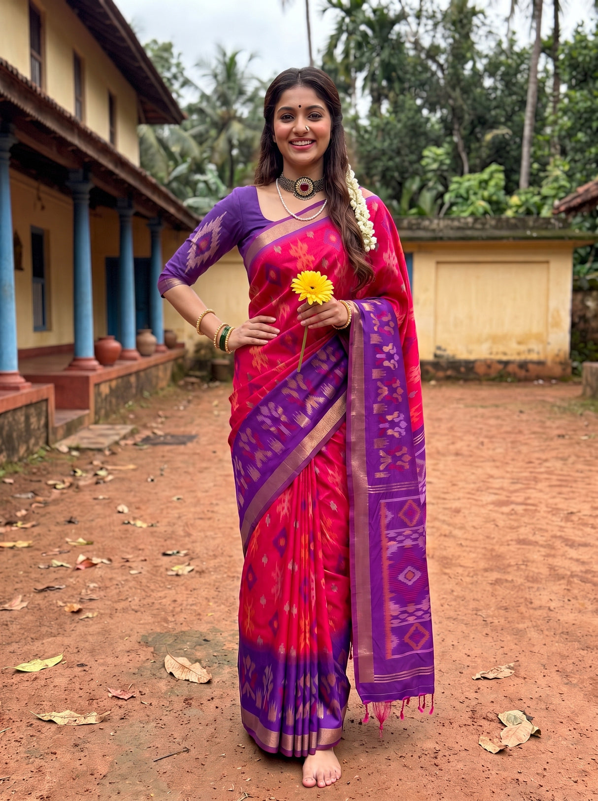 MIMOSA Rani Saree Saree — pose 4 styling detail