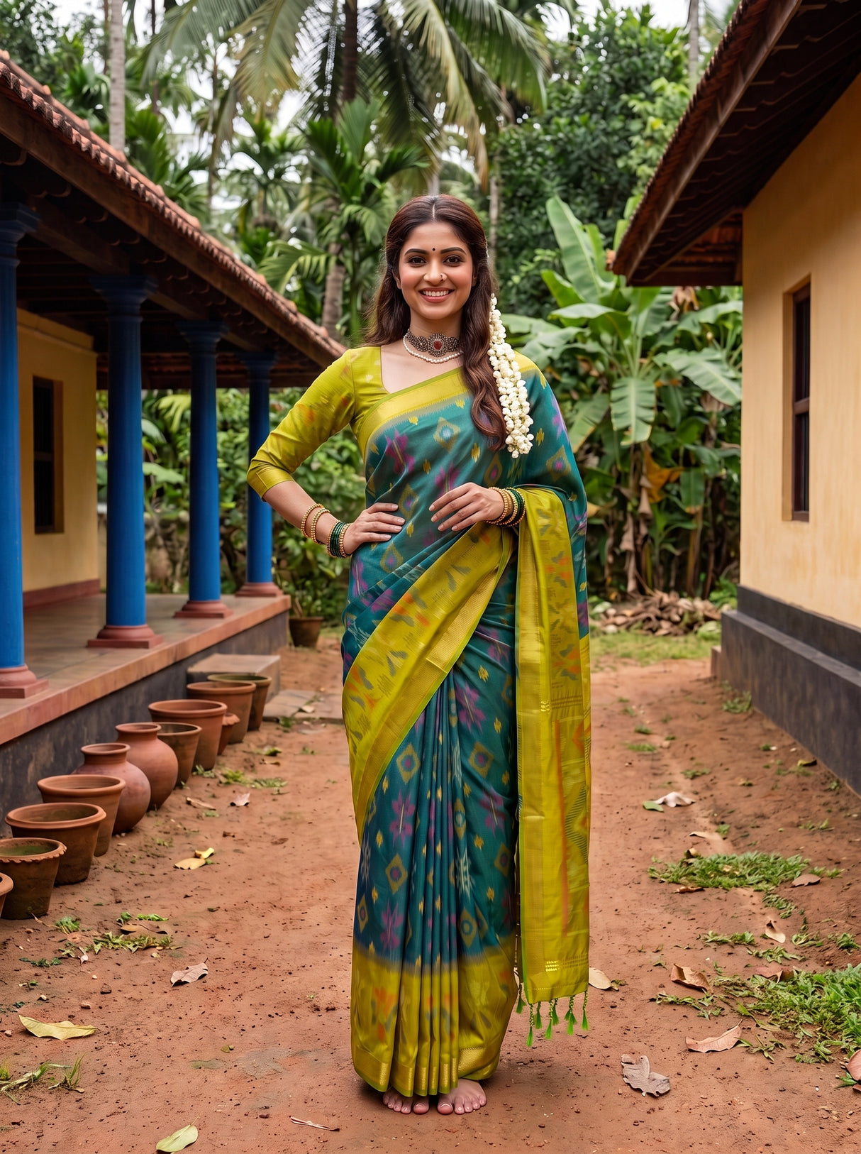 MIMOSA Sapphire Saree Saree — pose 4 styling detail