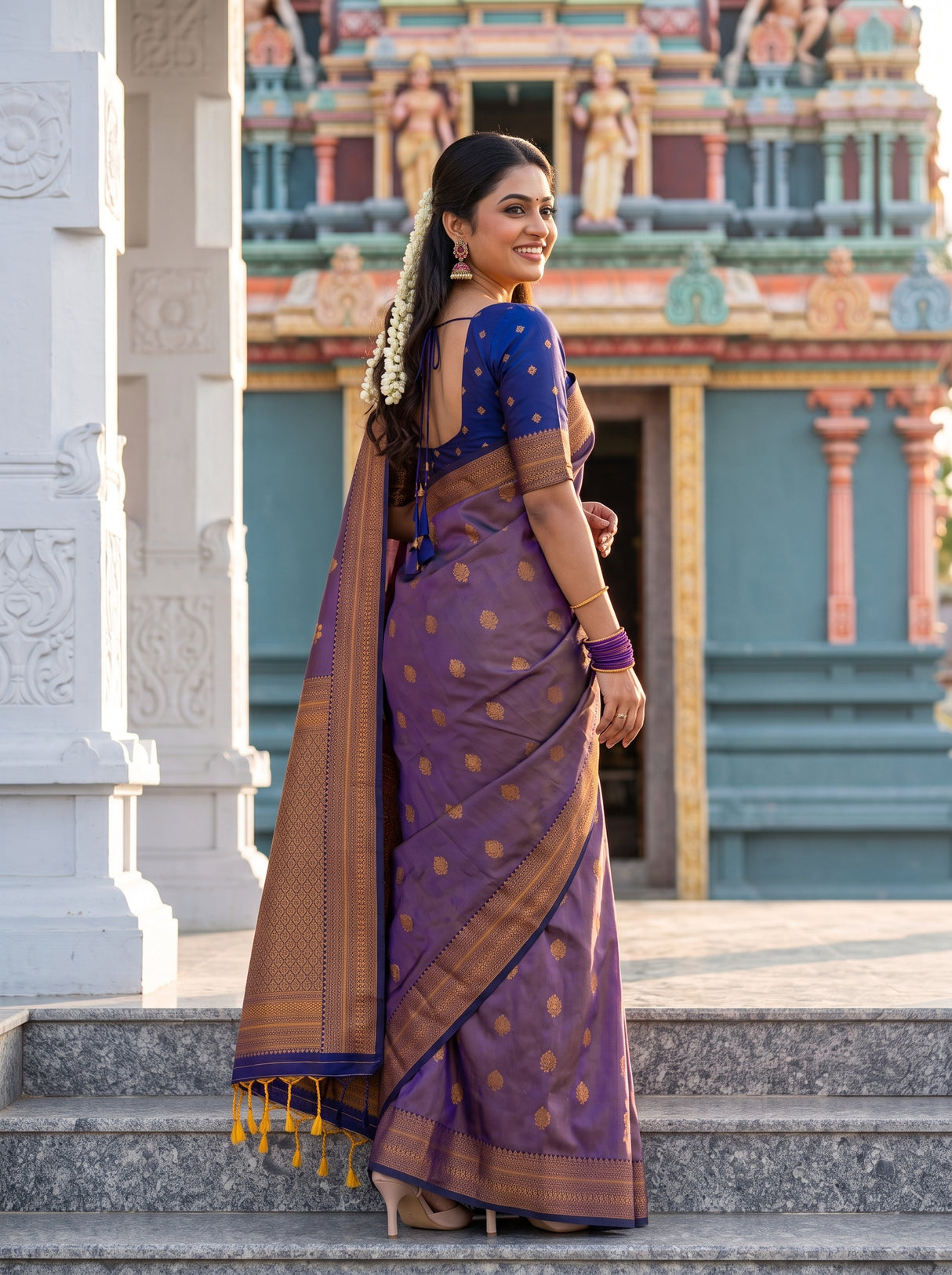MIMOSA Grey Saree Saree — pose 5 styling detail