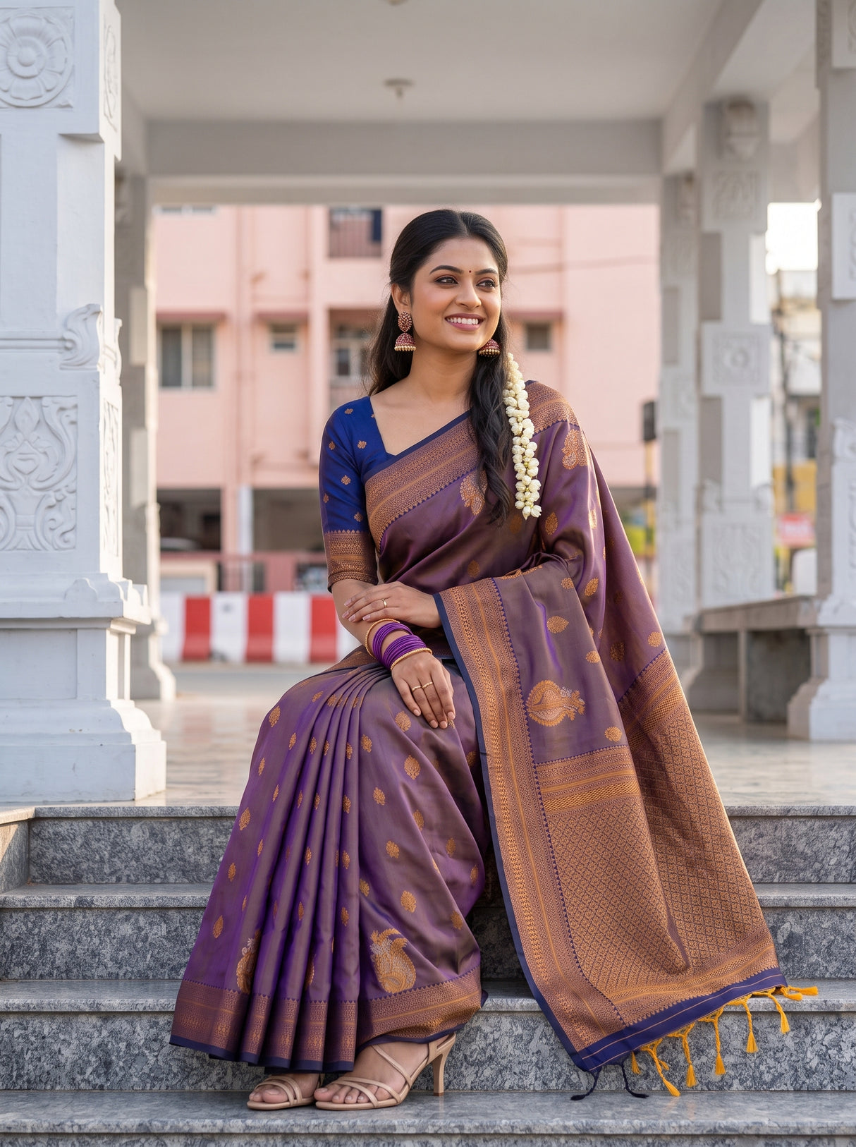 MIMOSA Grey Saree Saree — pose 8 styling detail