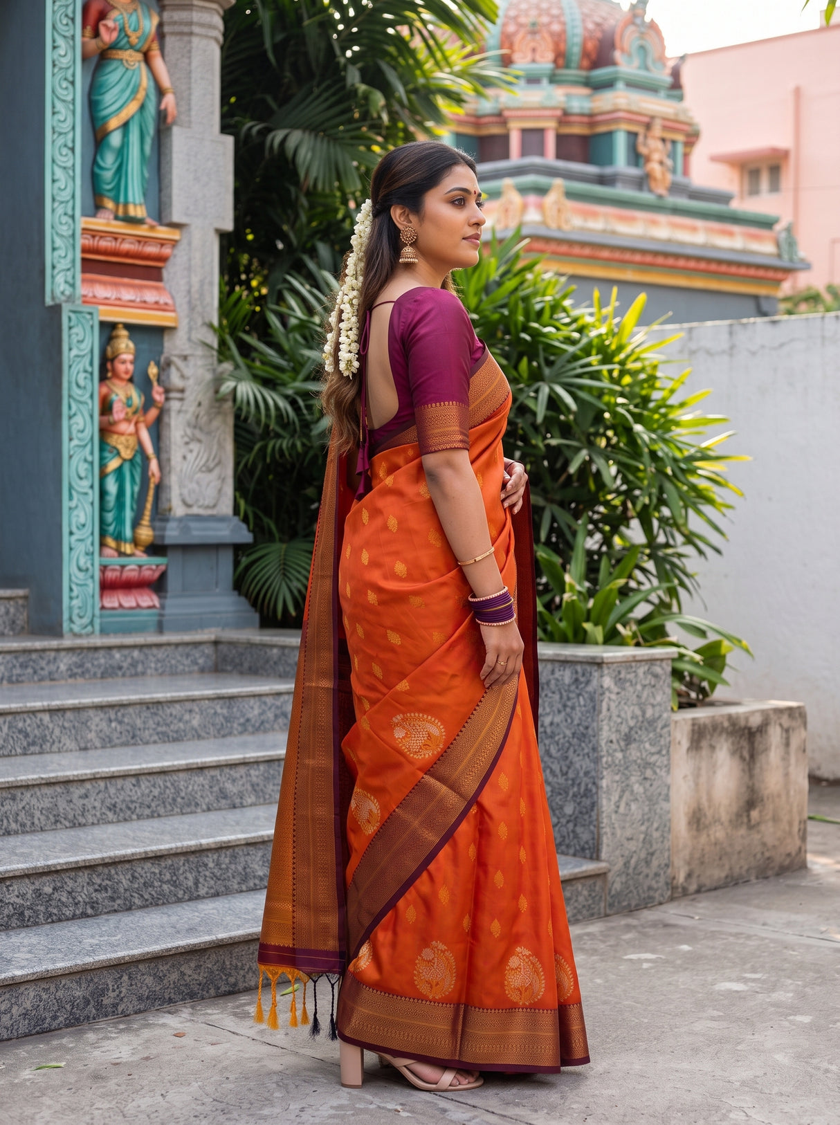 MIMOSA Mustard Saree Saree — pose 3 styling detail