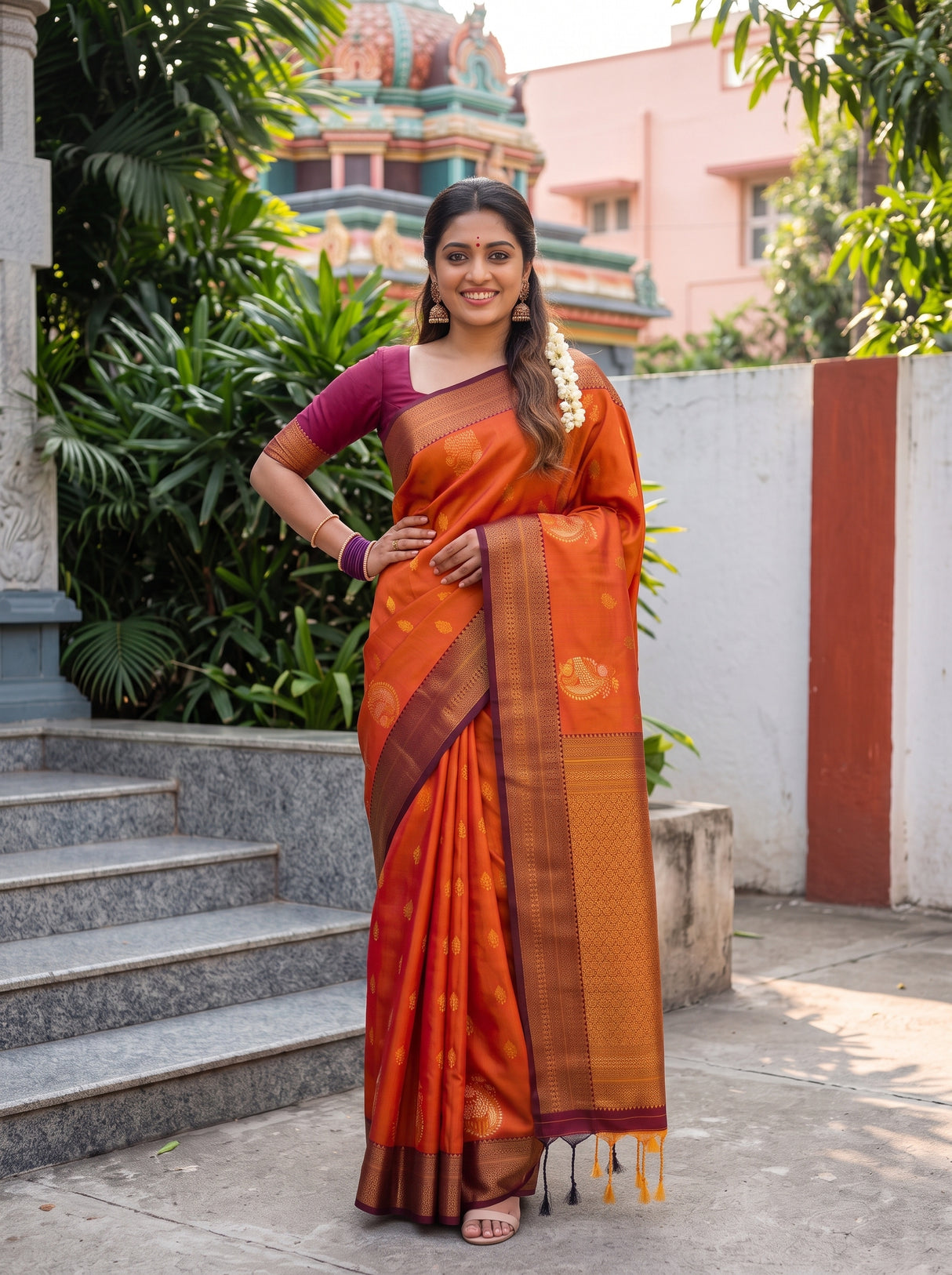 MIMOSA Mustard Saree Saree — pose 4 styling detail