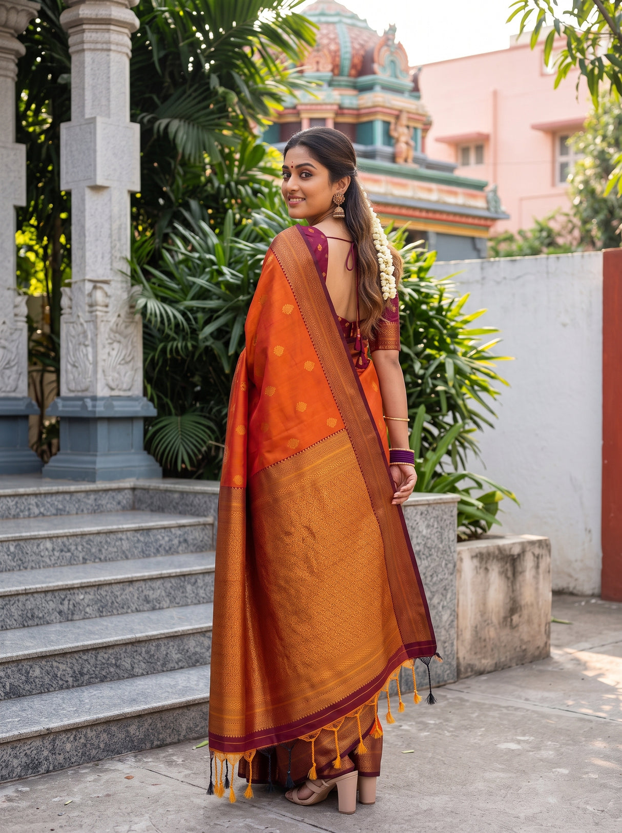MIMOSA Mustard Saree Saree — pose 7 styling detail