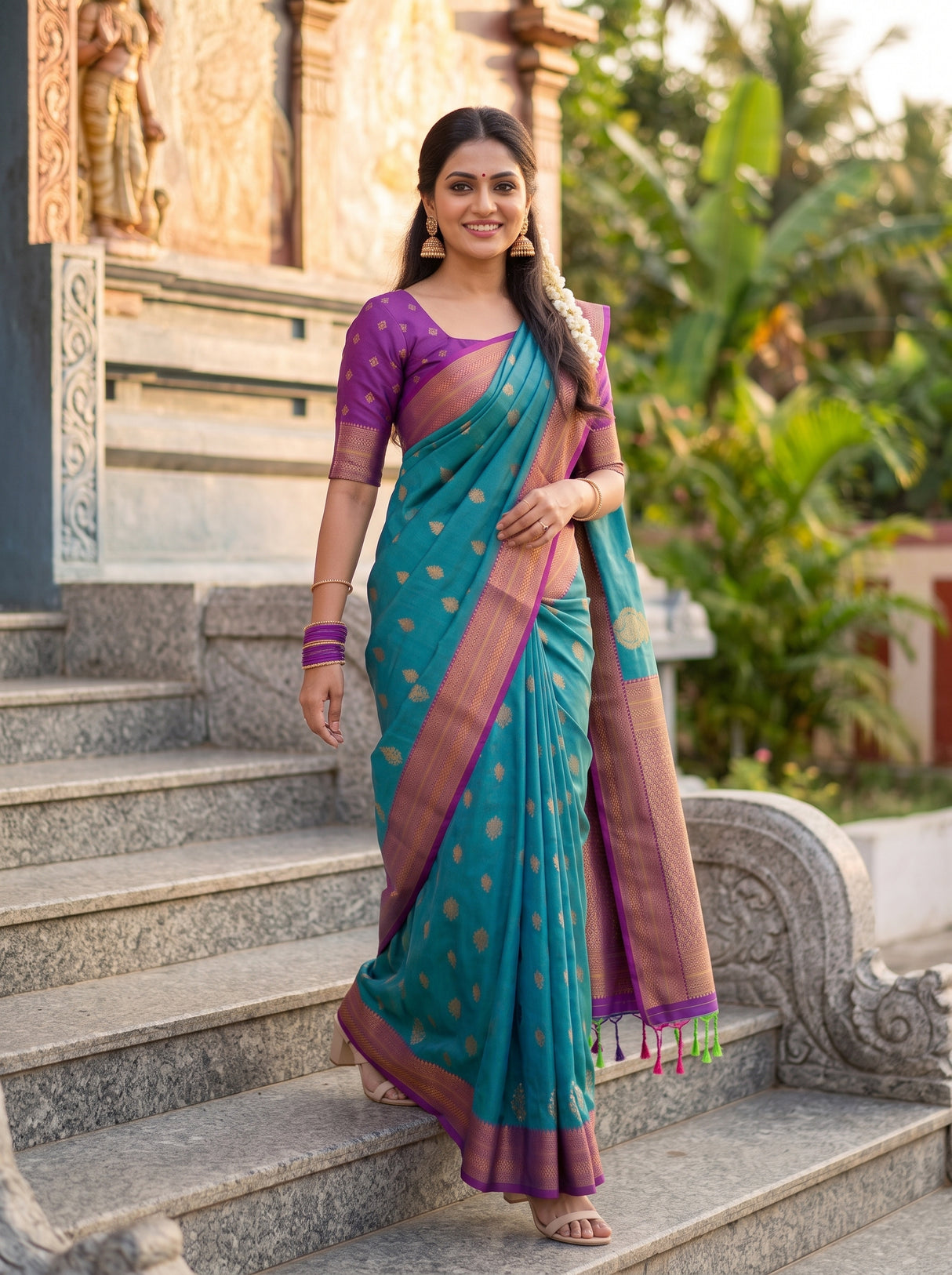 MIMOSA Sapphire Saree Saree — pose 6 styling detail