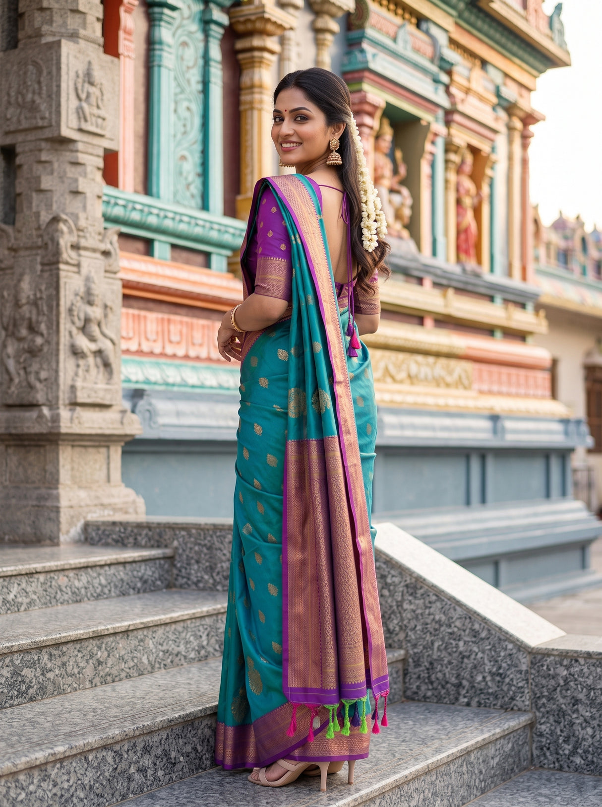 MIMOSA Sapphire Saree Saree — pose 7 styling detail