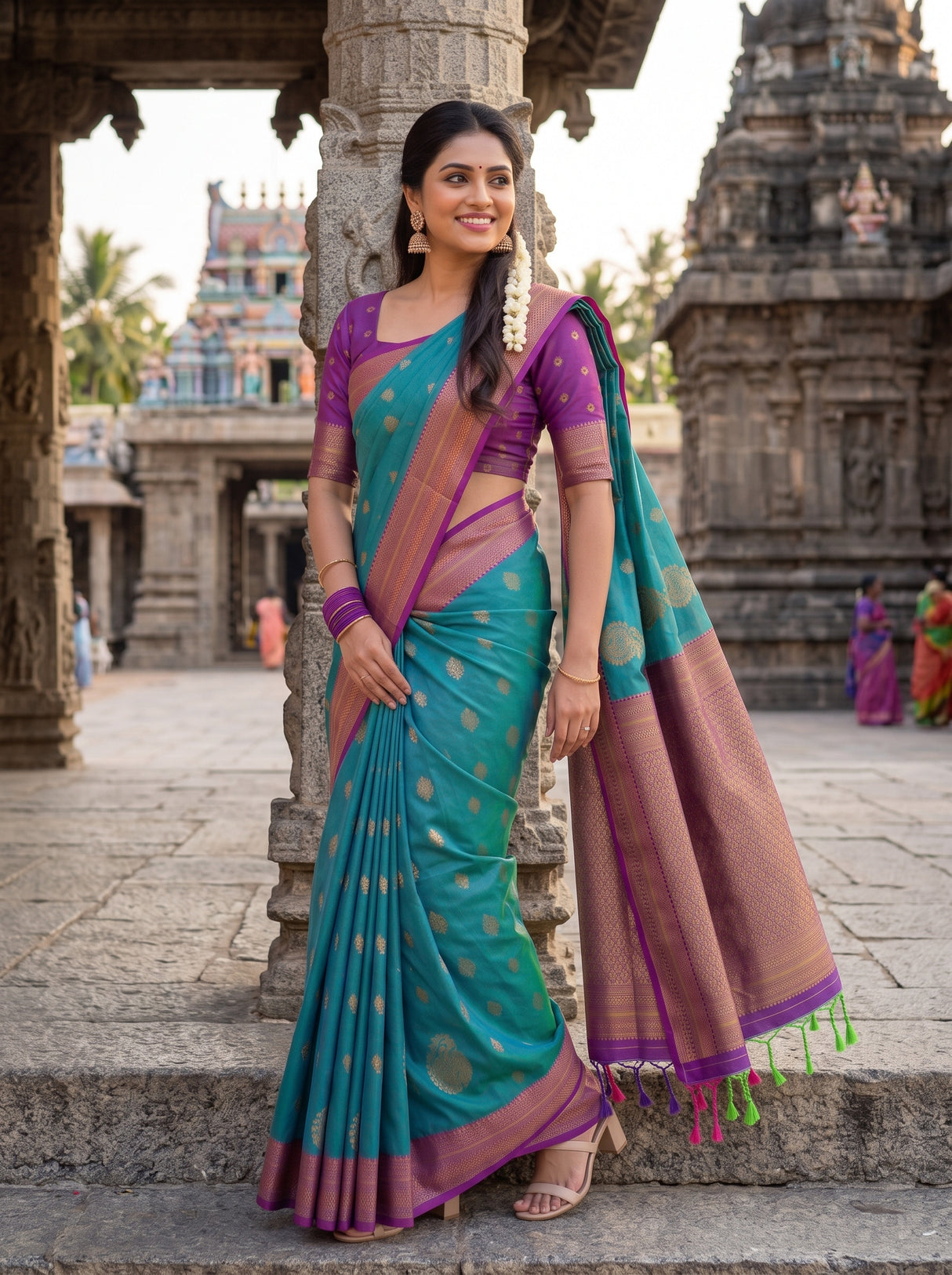 MIMOSA Sapphire Saree Saree — pose 9 styling detail
