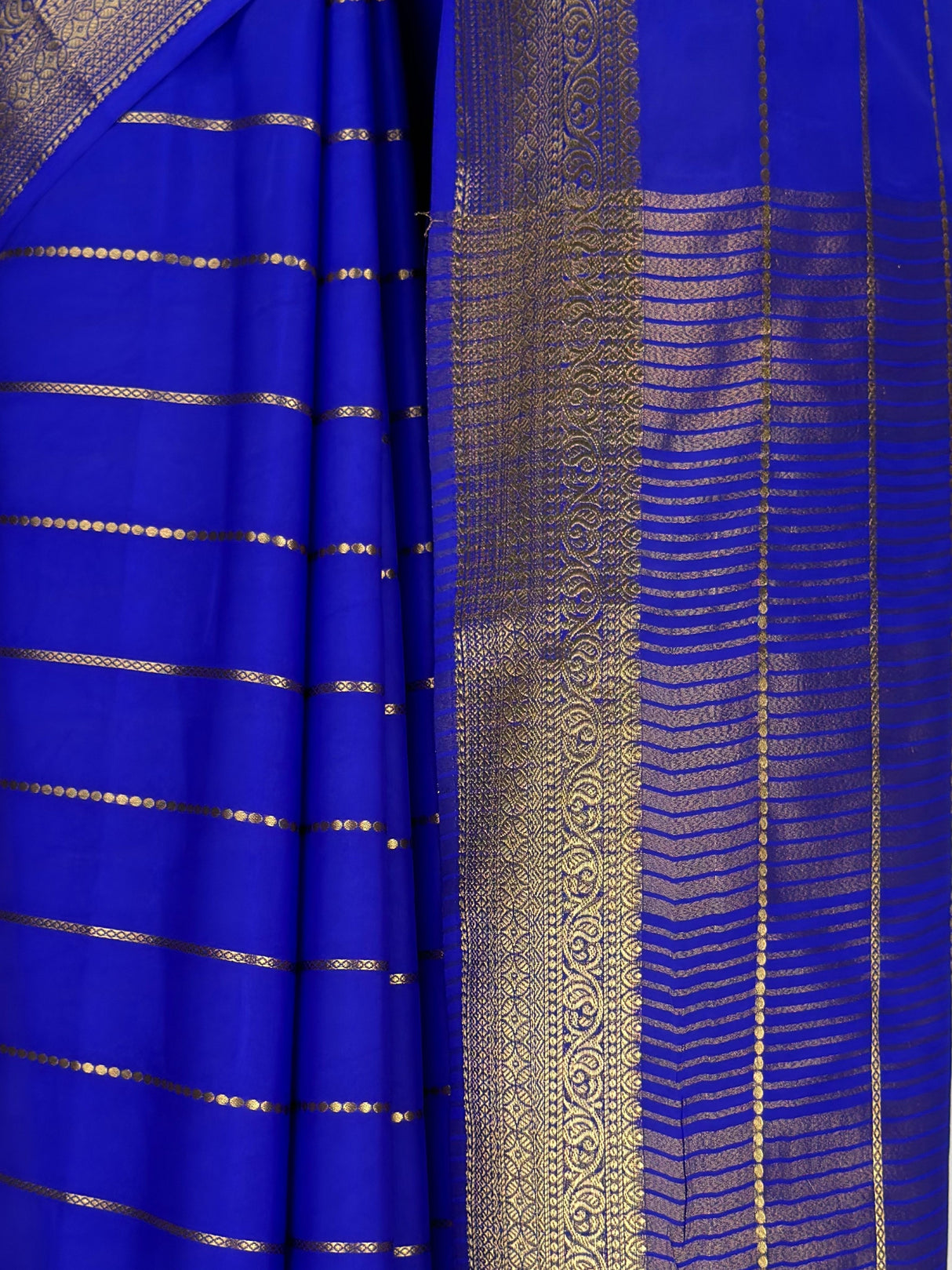 MIMOSA Royal Blue Mysore Silk Crepe Saree — fleets shot full lifestyle