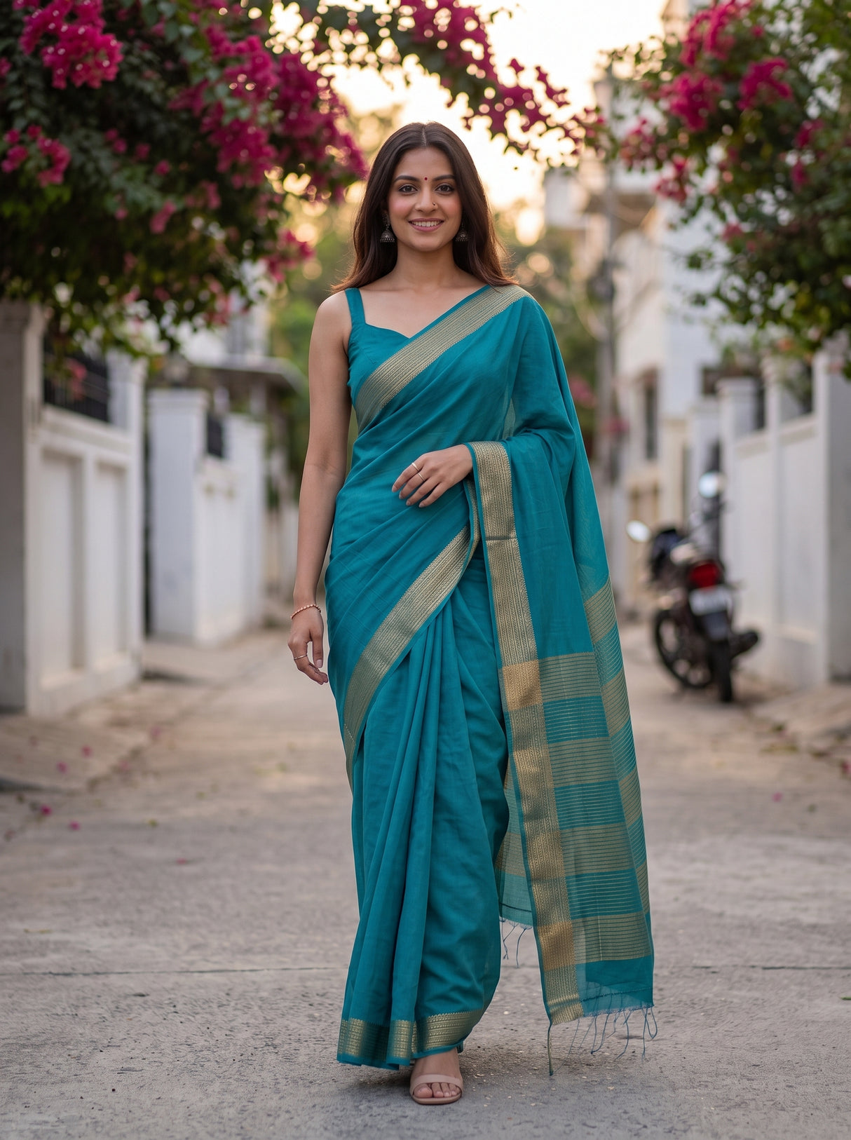 MIMOSA Sapphire Saree Saree — pose 6 styling detail