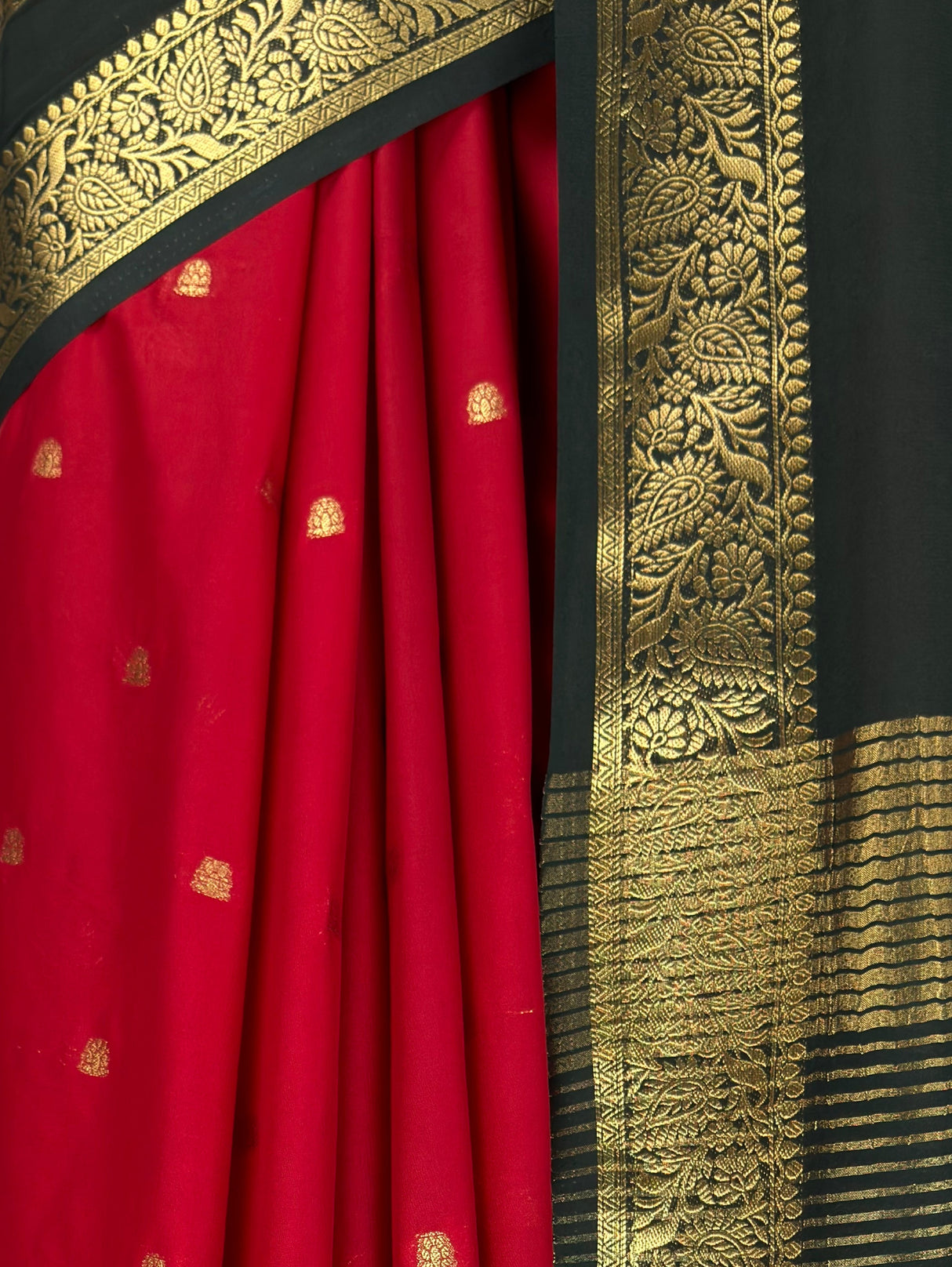 MIMOSA Maroon Mysore Silk Crepe Saree — fleets shot full lifestyle
