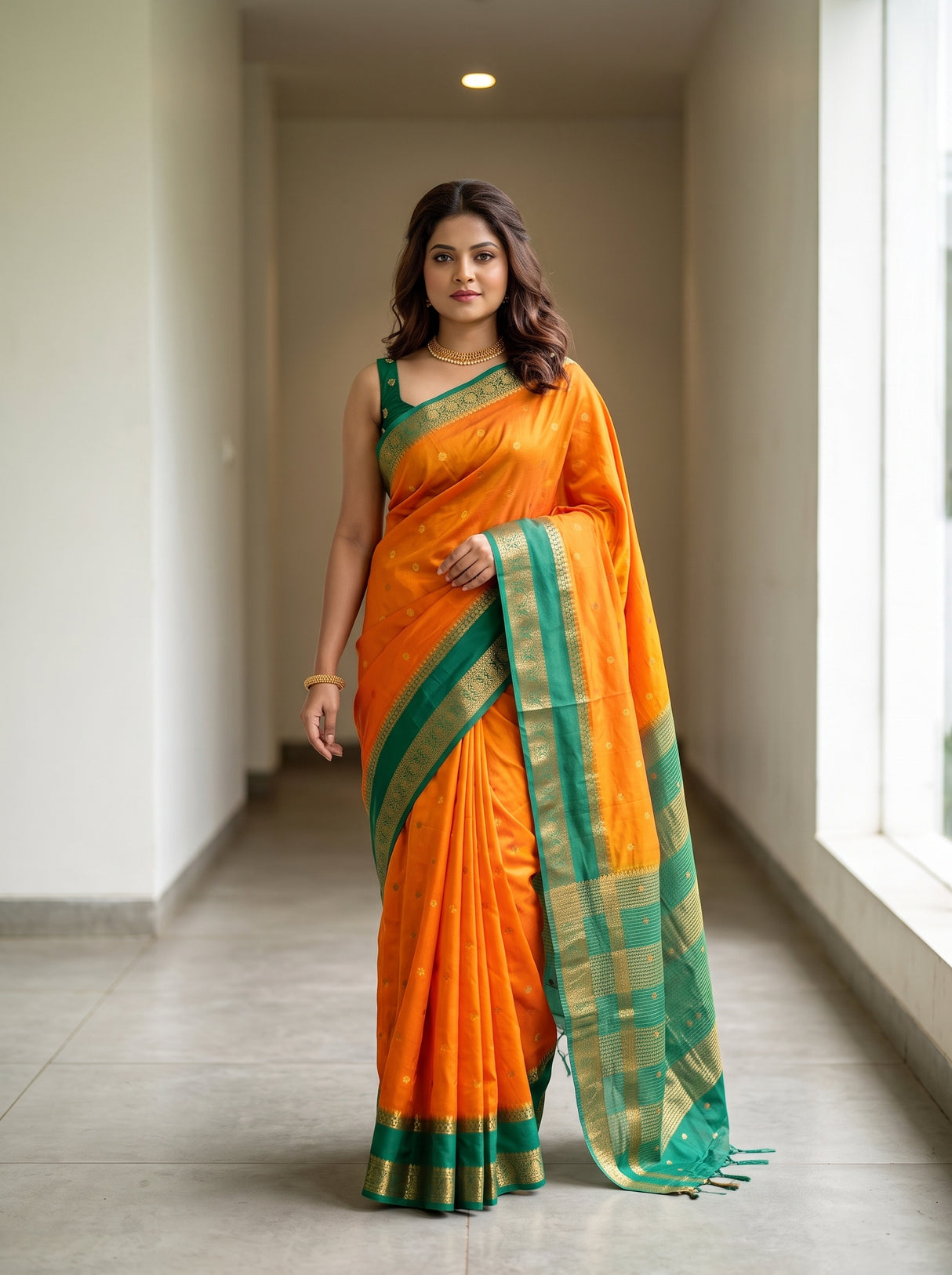 MIMOSA Gold Saree Saree — pose 10 styling detail