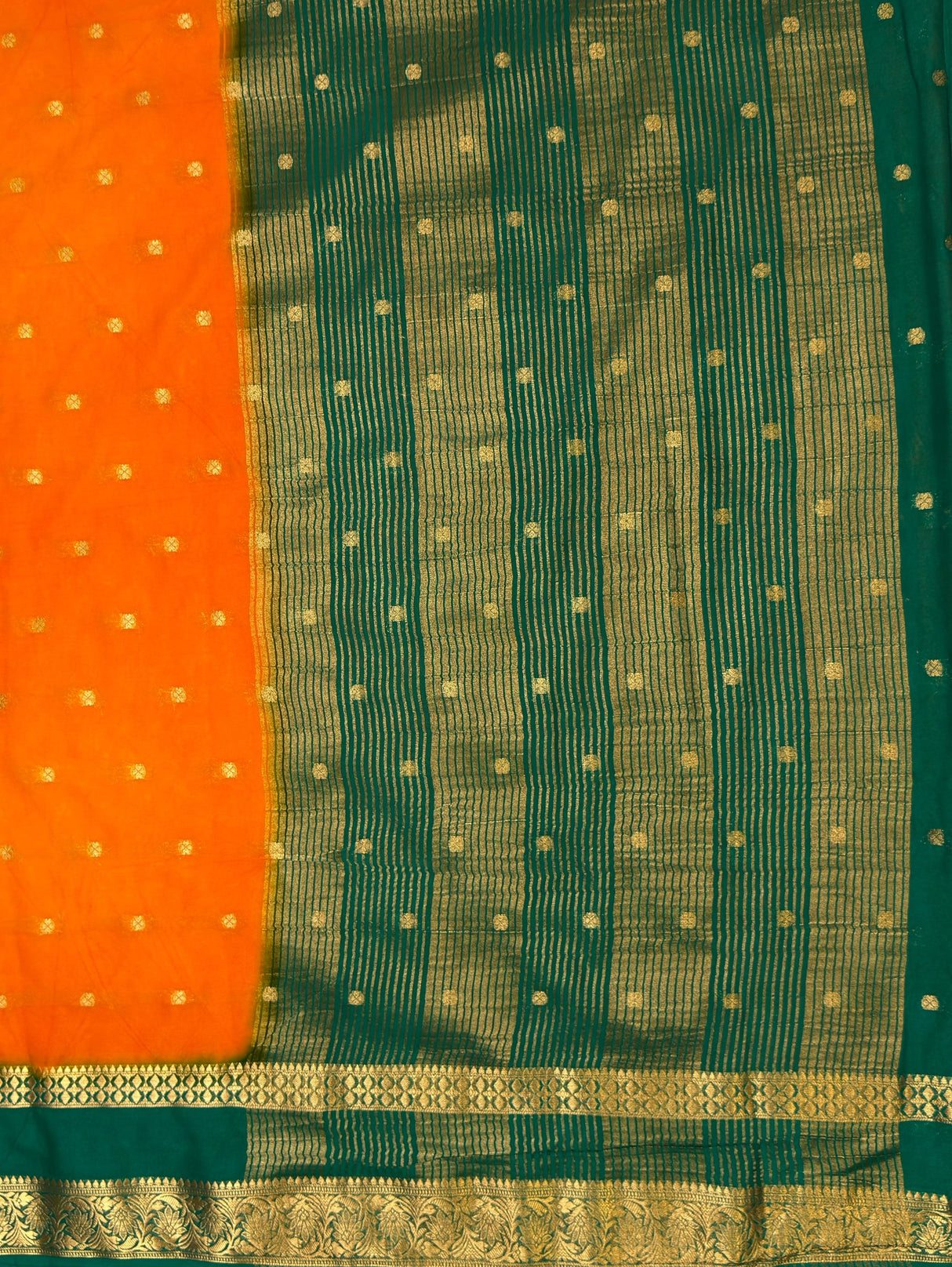 MIMOSA Gold Saree Saree — pallu and zari work detail