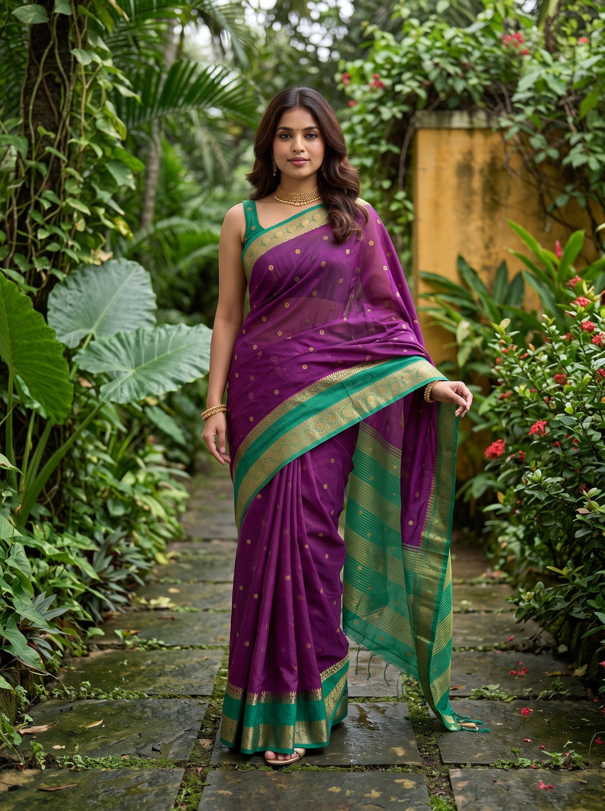 MIMOSA Magenta Saree Saree — pose 10 styling detail