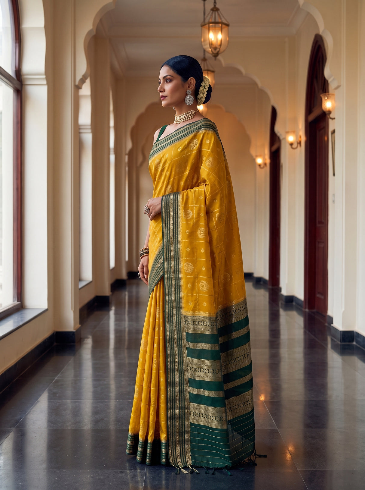 MIMOSA Gold Saree Saree — pose 3 styling detail