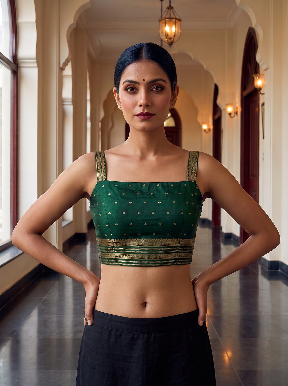 MIMOSA Gold Saree Saree — blouse close-up