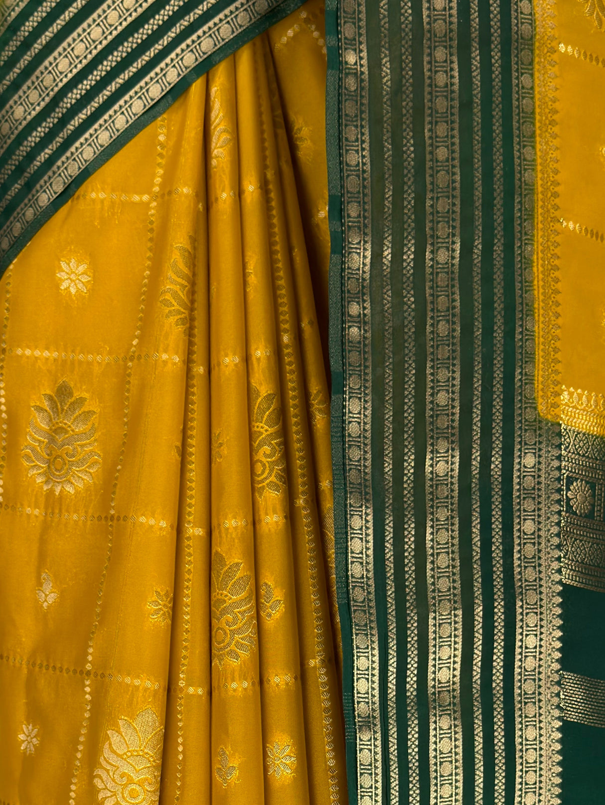 MIMOSA Gold Saree Saree — fleets shot full lifestyle
