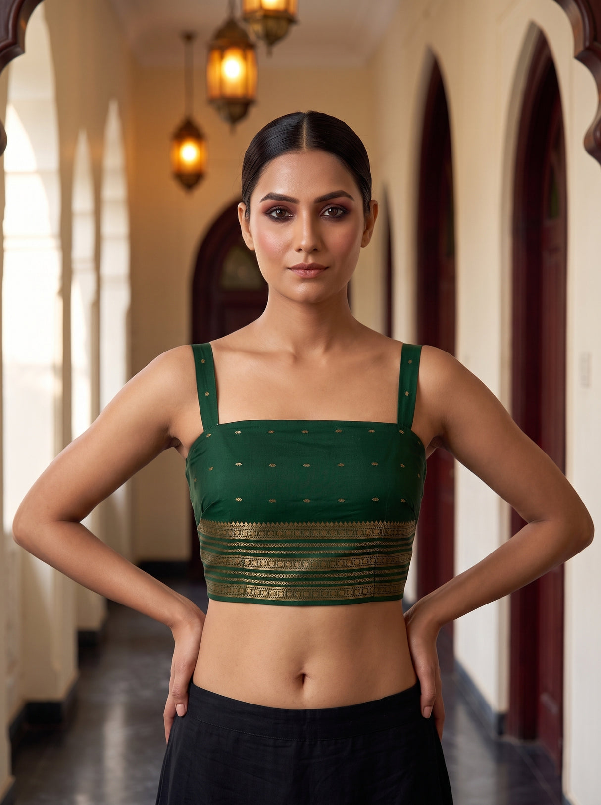 MIMOSA Half White Saree Saree — blouse close-up