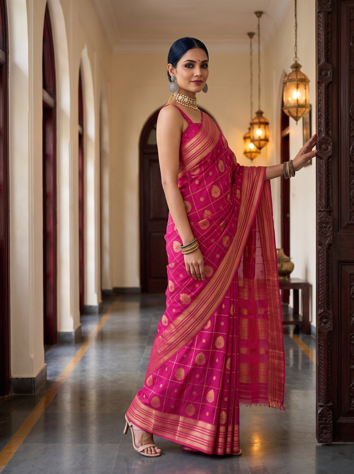 MIMOSA Rani Saree Saree — pose 5 styling detail