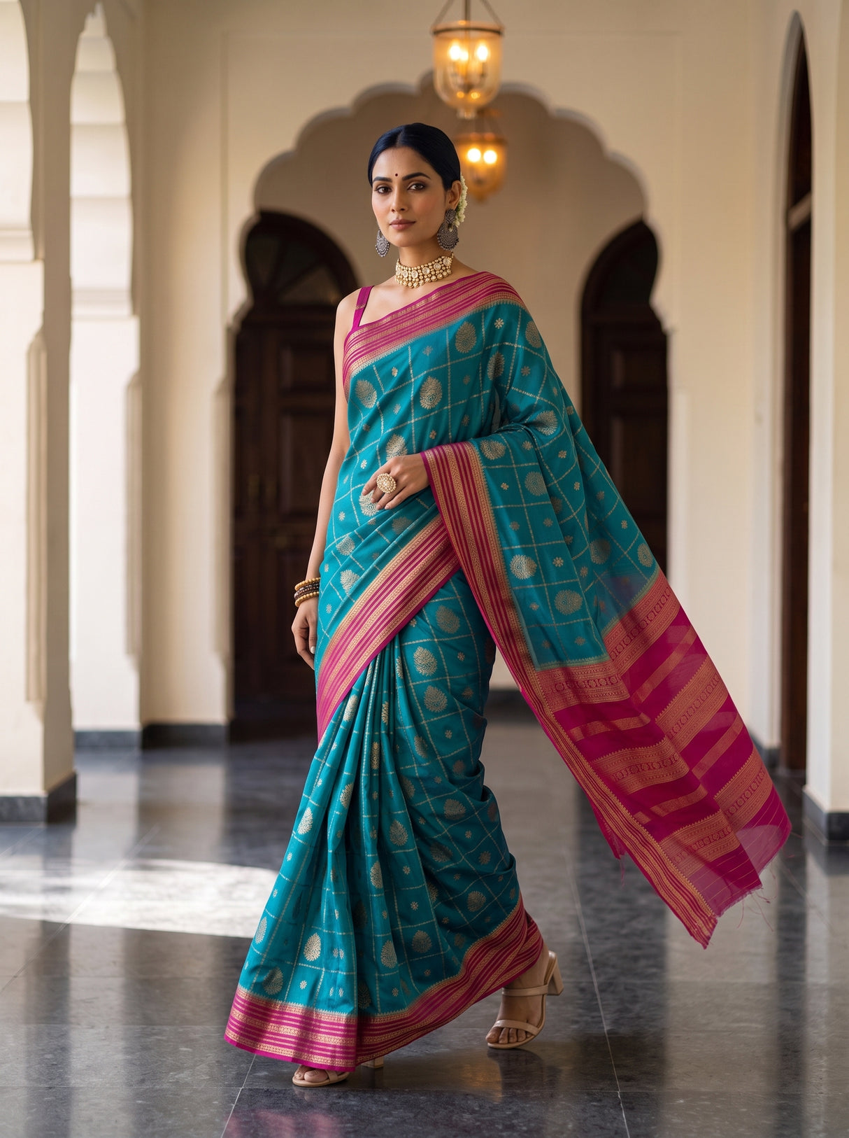 MIMOSA Sapphire Saree Saree — pose 6 styling detail