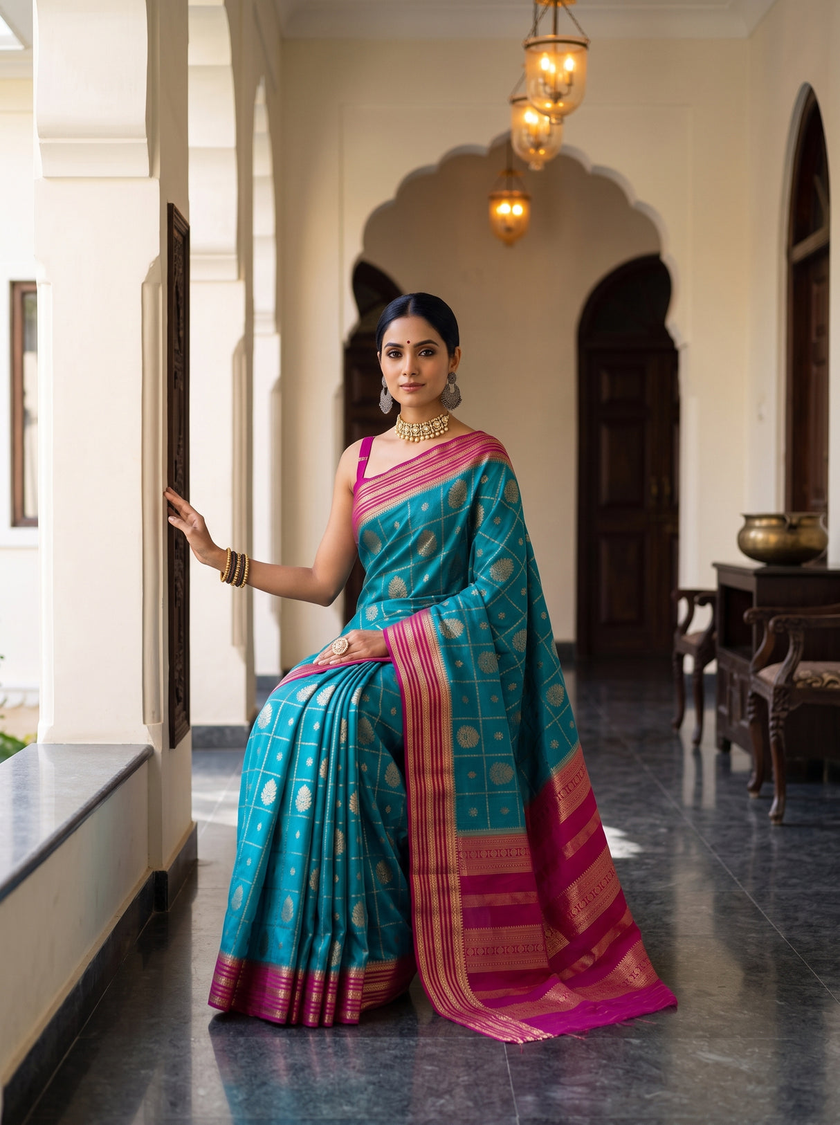 MIMOSA Sapphire Saree Saree — pose 8 styling detail