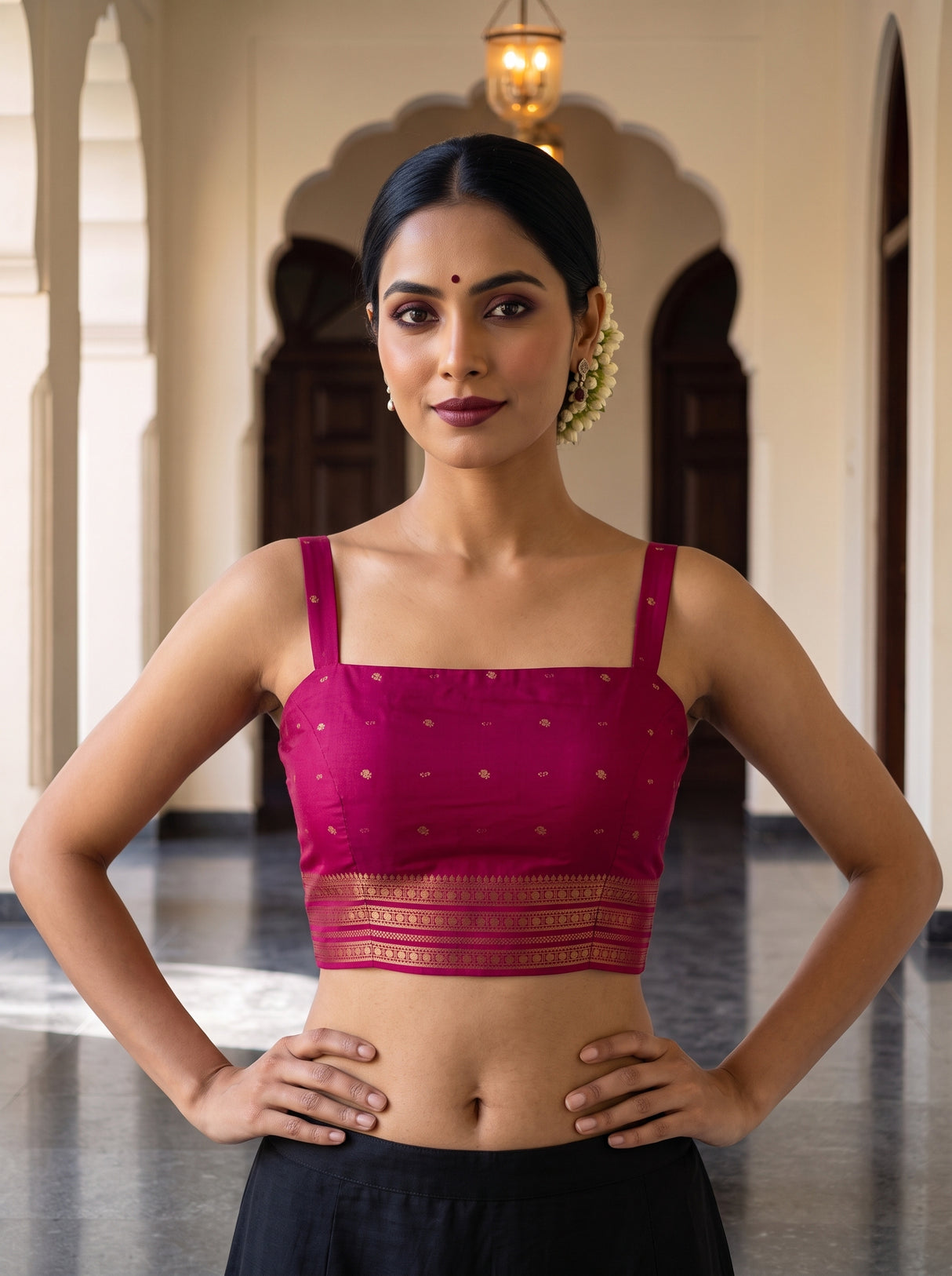 MIMOSA Sapphire Saree Saree — blouse close-up
