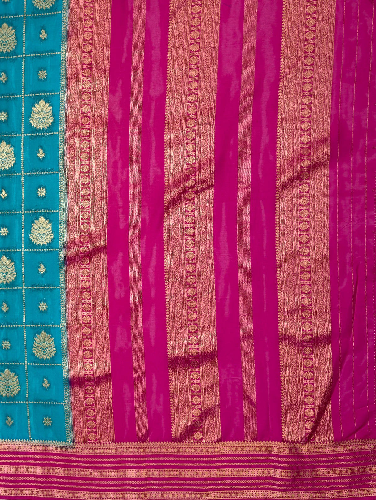MIMOSA Sapphire Saree Saree — pallu and zari work detail