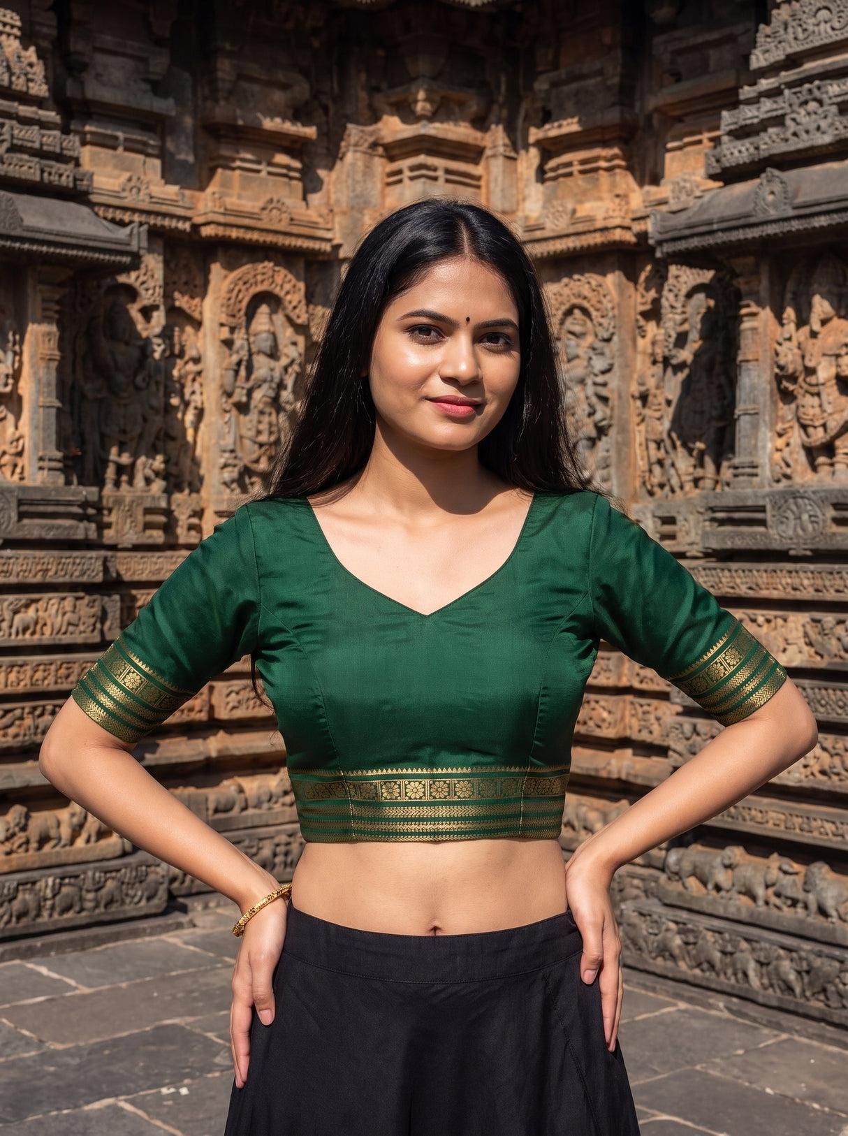 MIMOSA Gajari Saree Saree — blouse close-up