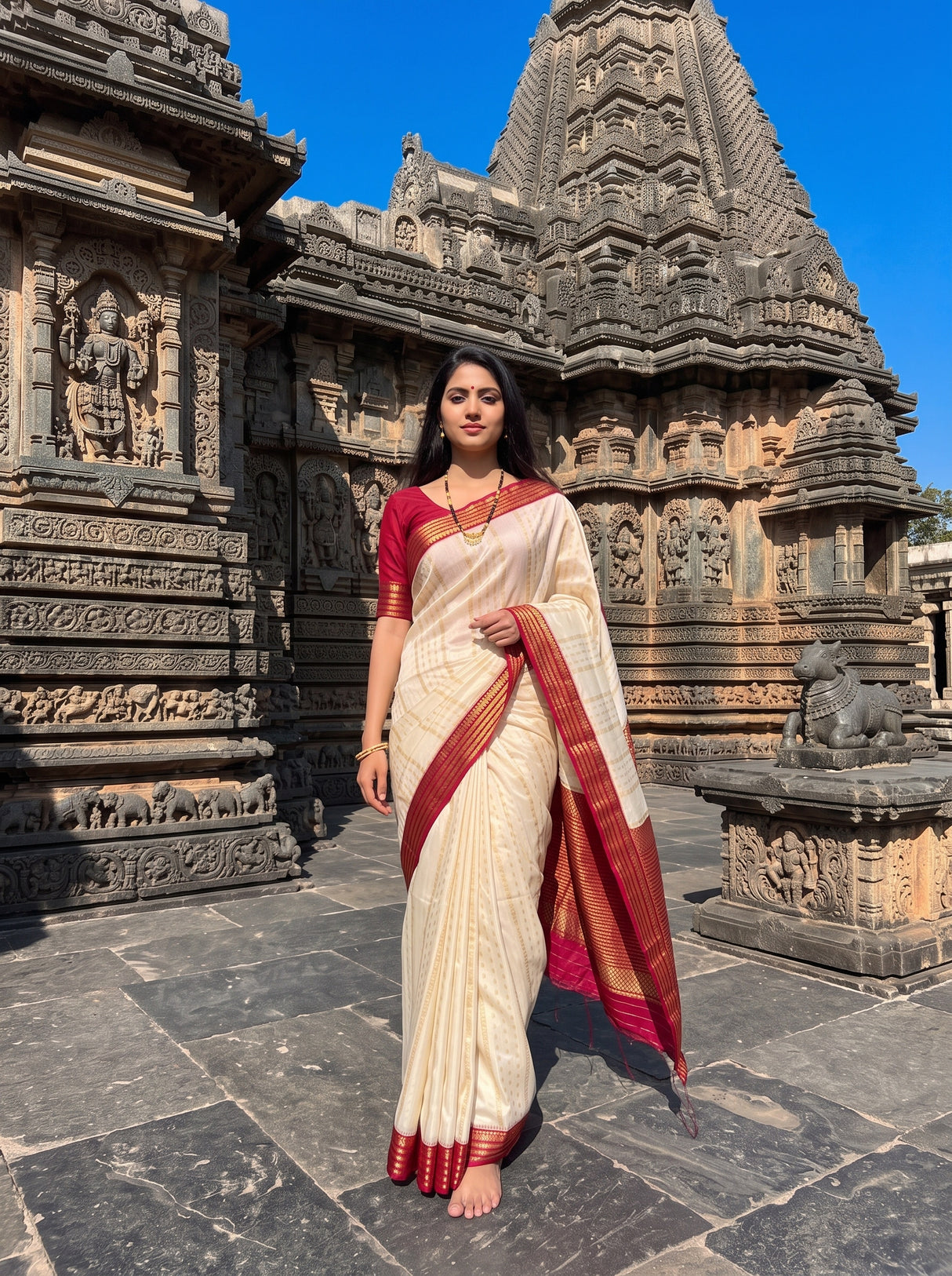 MIMOSA Half White Saree Saree — pose 7 styling detail
