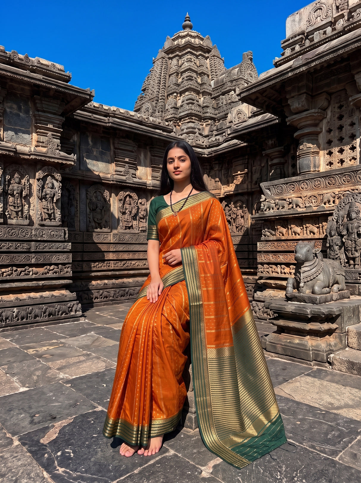MIMOSA Mustard Saree Saree — pose 8 styling detail