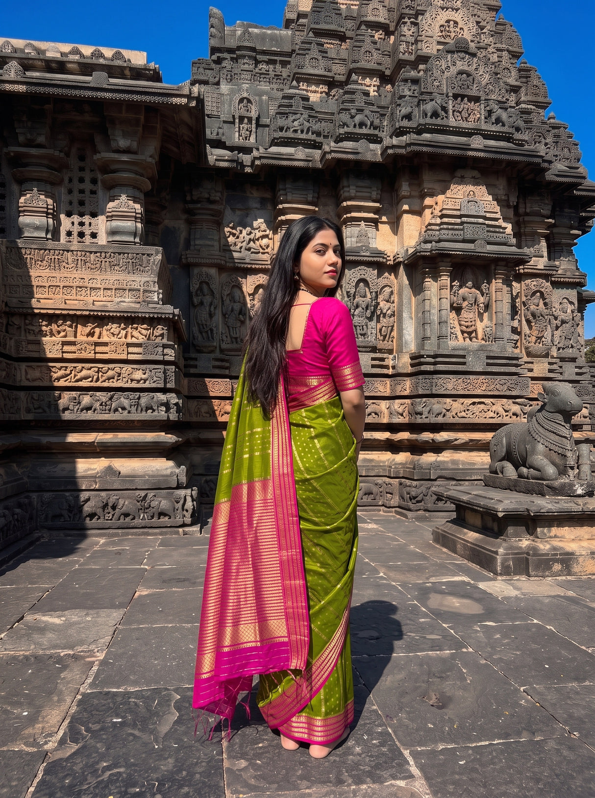 MIMOSA Olive Saree Saree — pose 9 styling detail