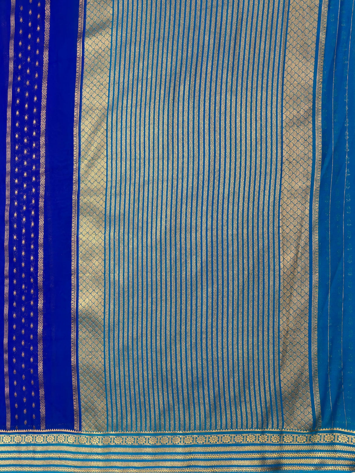 MIMOSA Royal Blue Saree Saree — pallu and zari work detail