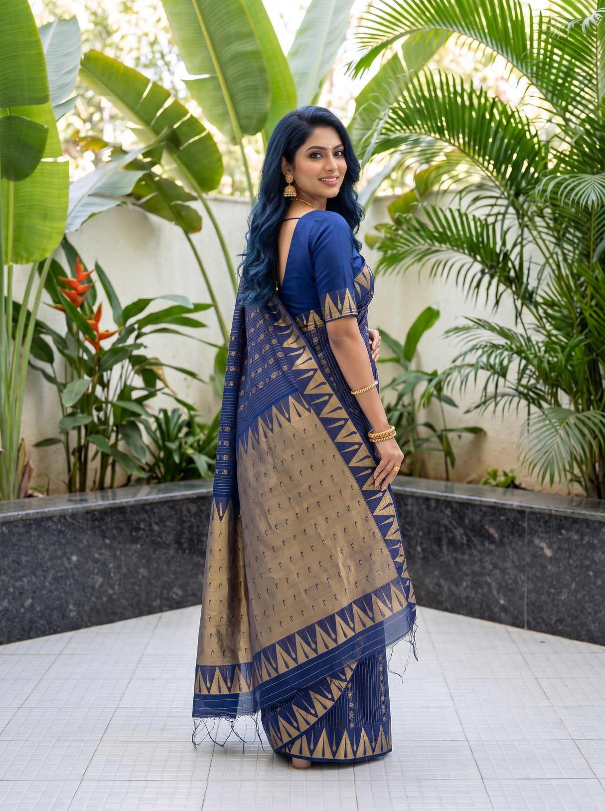 MIMOSA Navy Saree Saree — pose 5 styling detail
