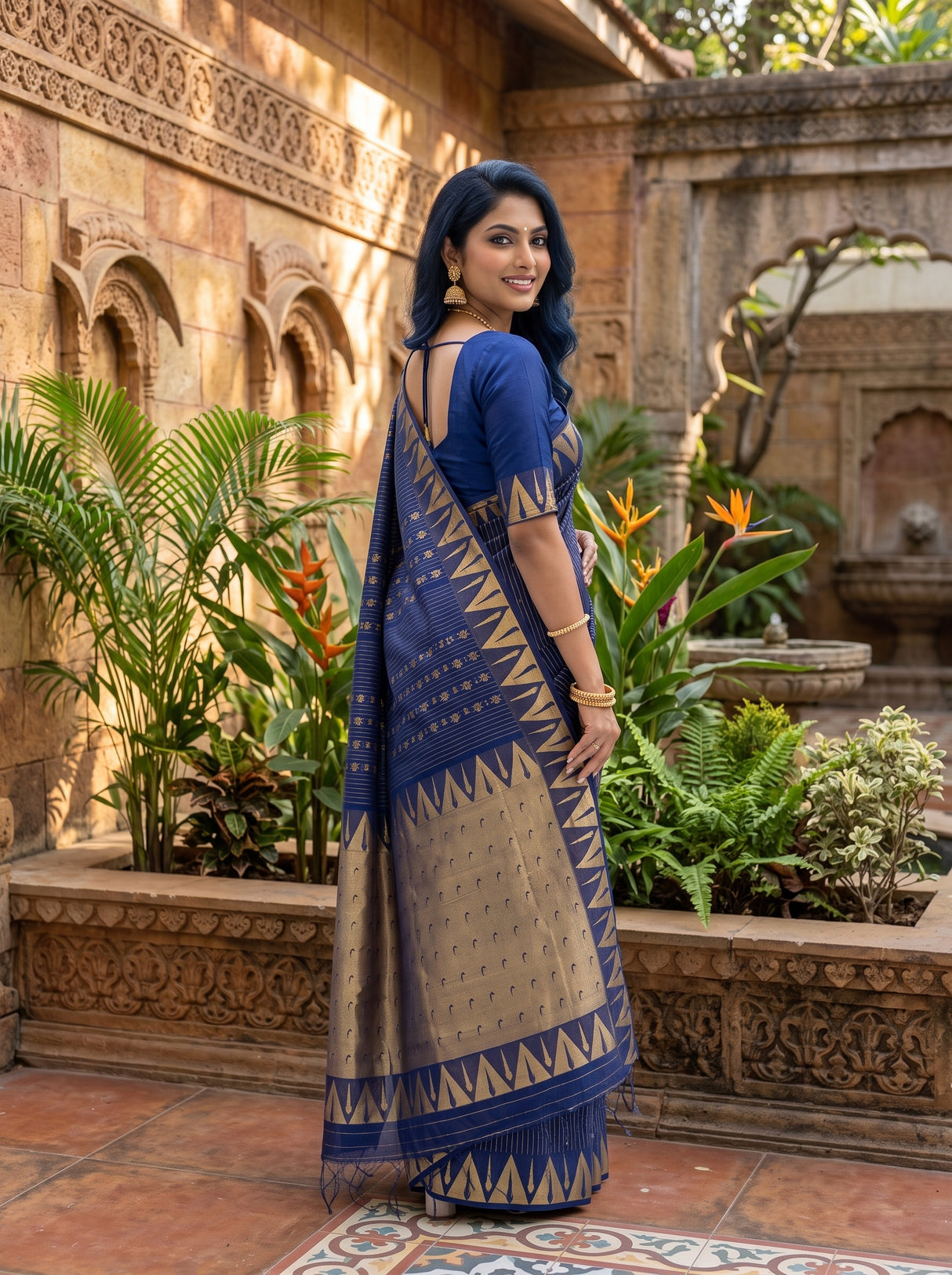 MIMOSA Navy Saree Saree — pose 7 styling detail