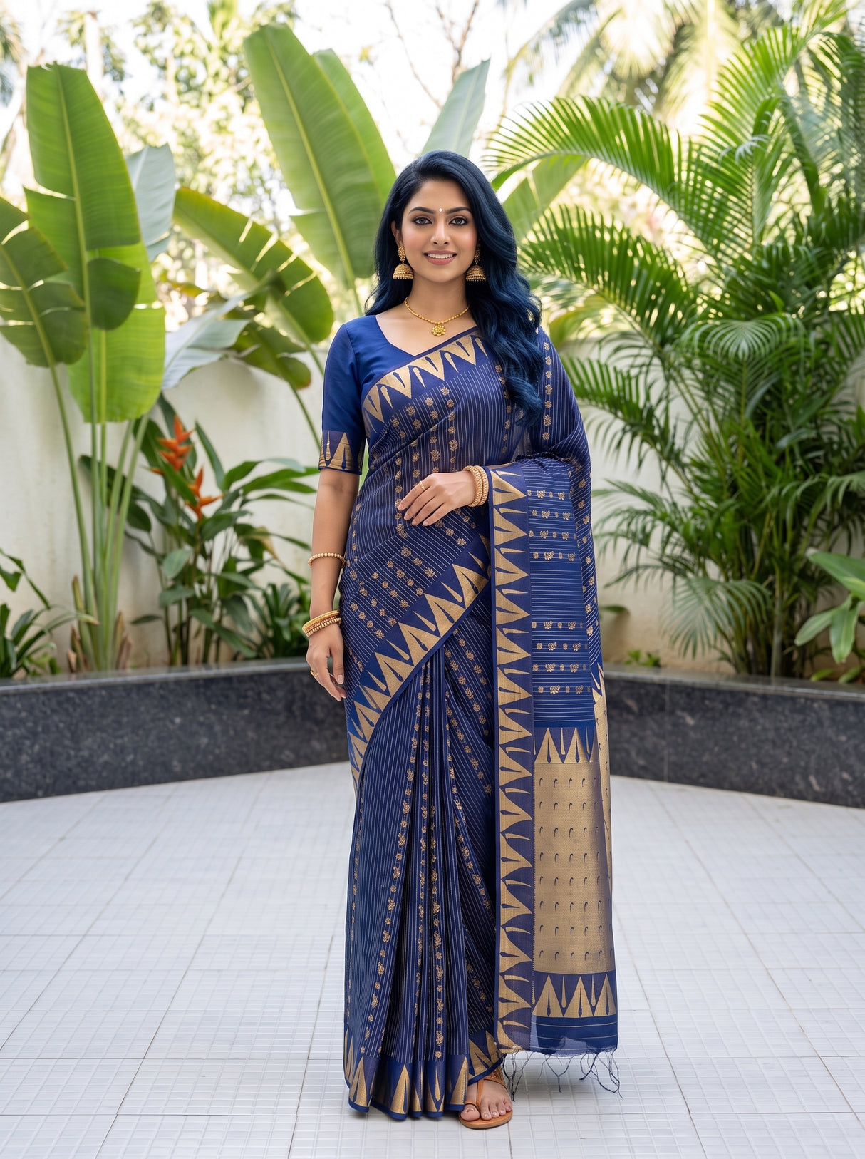 MIMOSA Navy Saree Saree — pose 9 styling detail