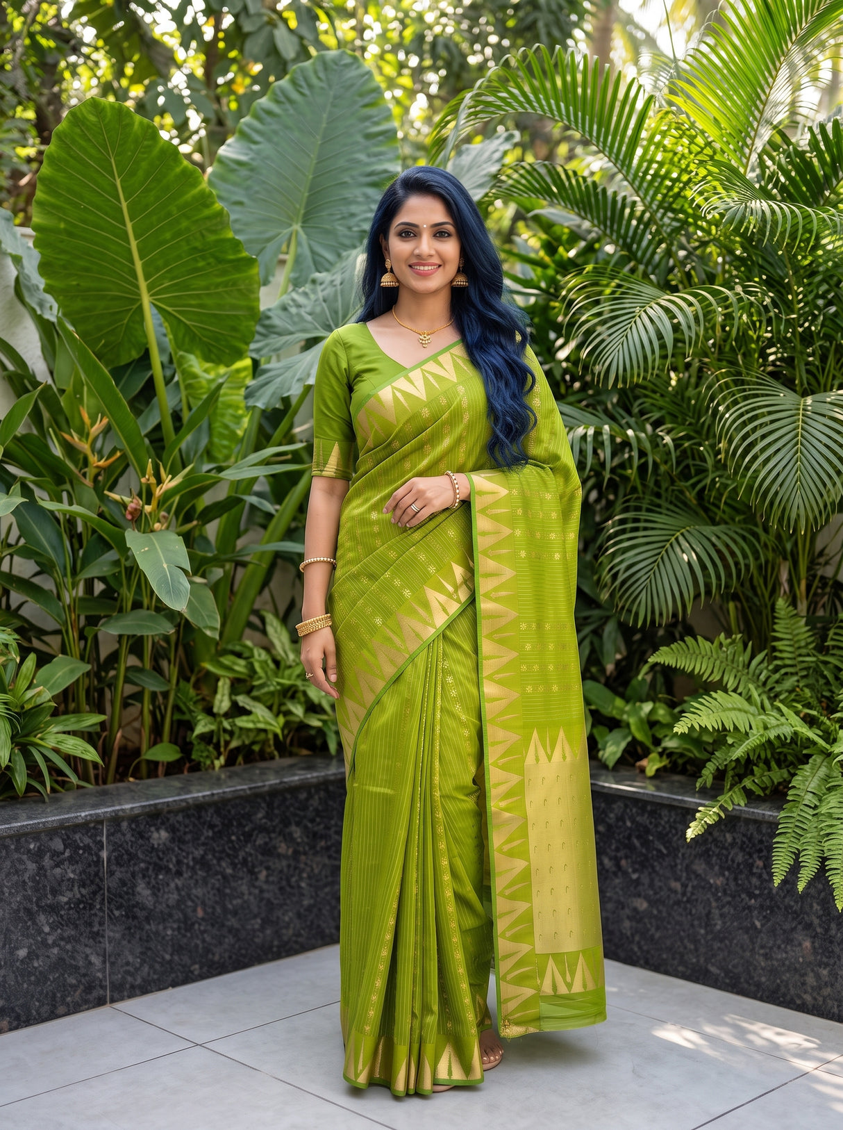 MIMOSA Olive Saree Saree — pose 3 styling detail