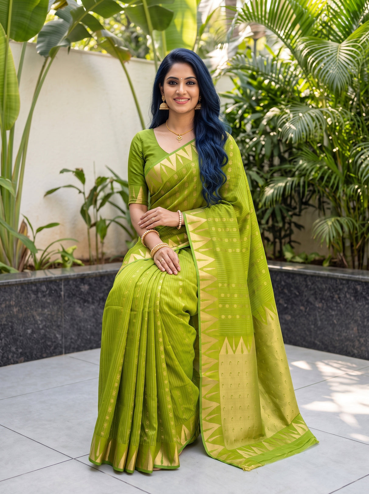 MIMOSA Olive Saree Saree — pose 8 styling detail