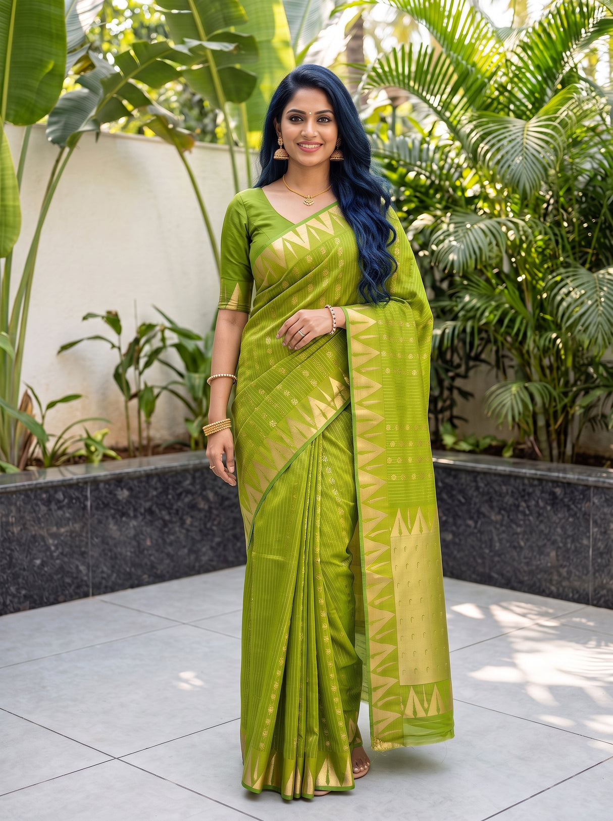 MIMOSA Olive Saree Saree — pose 9 styling detail