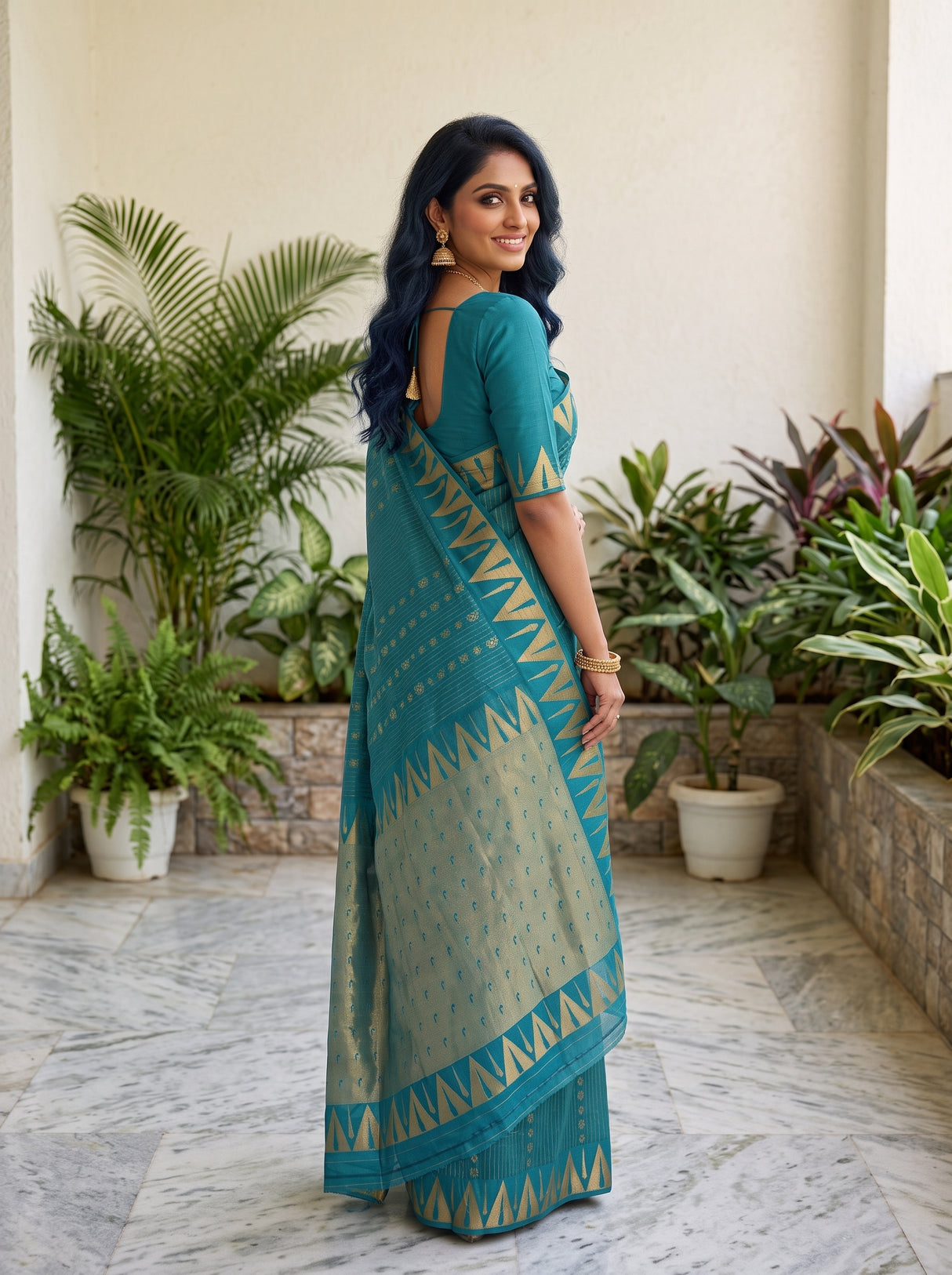 MIMOSA Sapphire Saree Saree — pose 7 styling detail