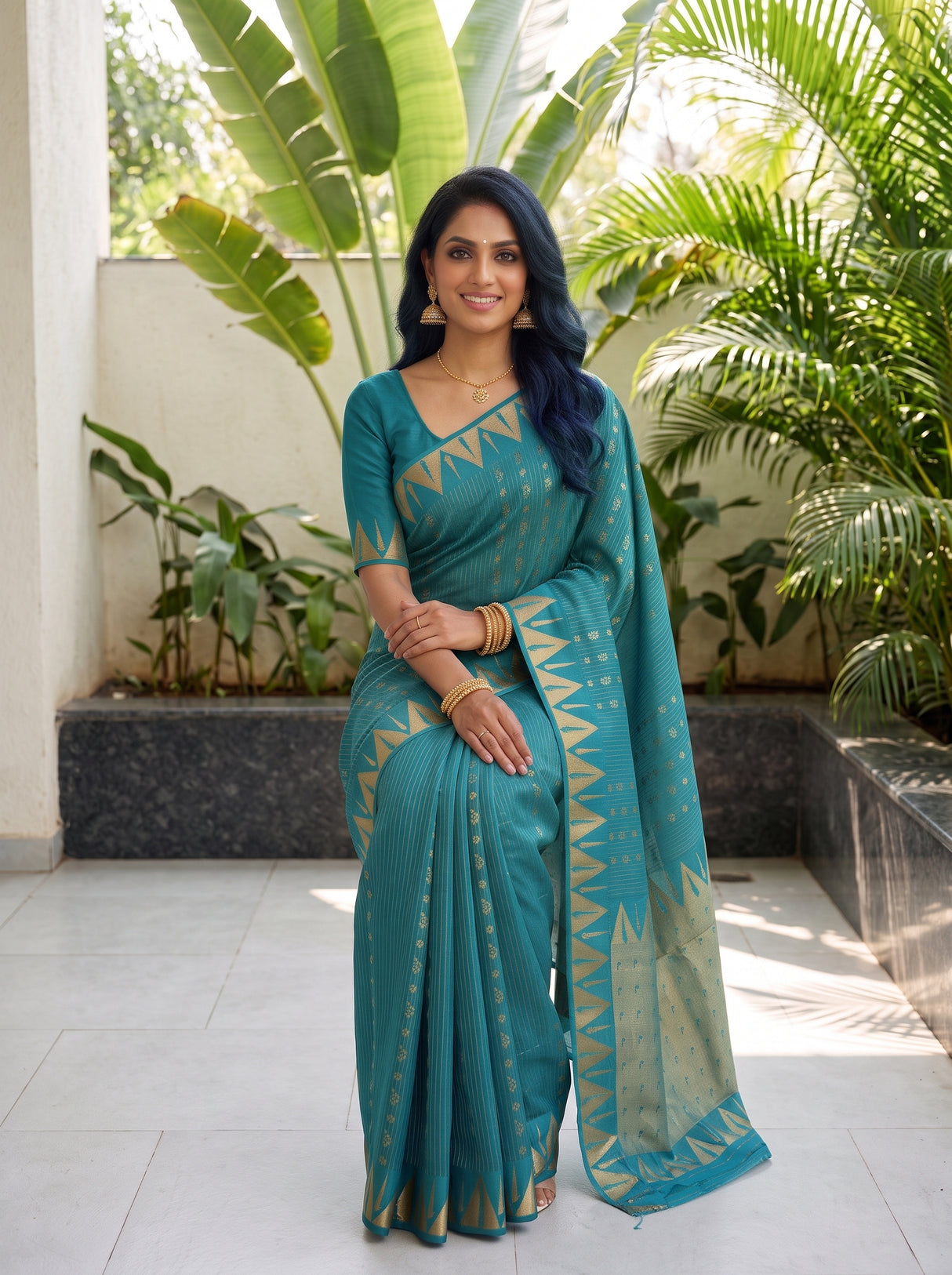 MIMOSA Sapphire Saree Saree — pose 8 styling detail