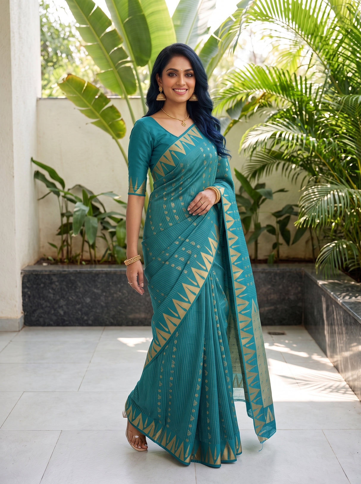 MIMOSA Sapphire Saree Saree — pose 9 styling detail