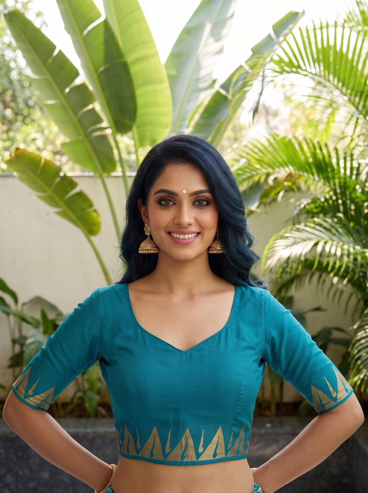 MIMOSA Sapphire Saree Saree — blouse close-up