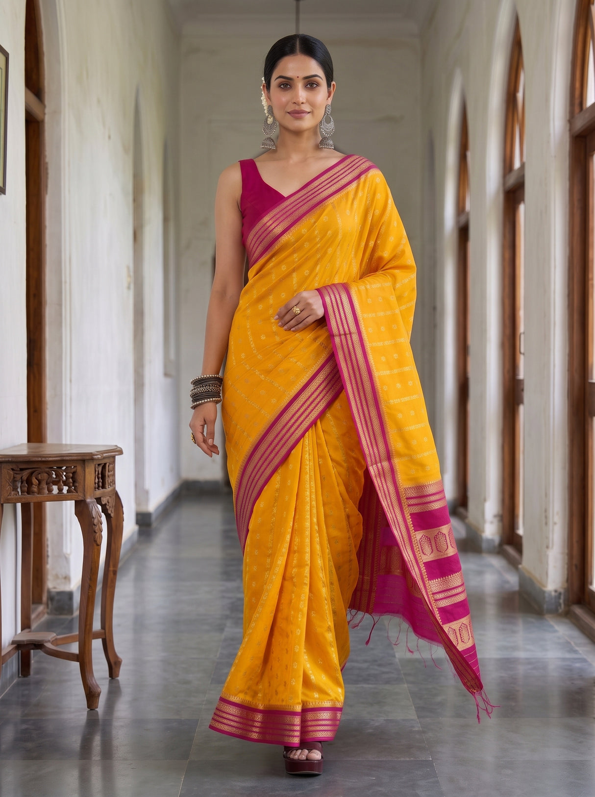 MIMOSA Gold Saree Saree — pose 6 styling detail