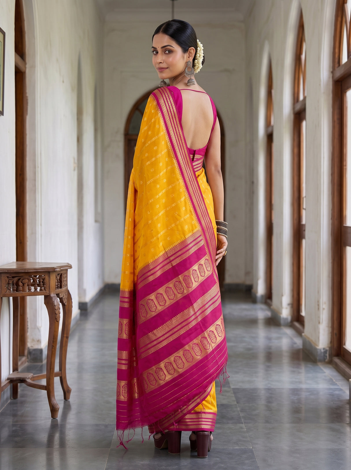 MIMOSA Gold Saree Saree — pose 7 styling detail