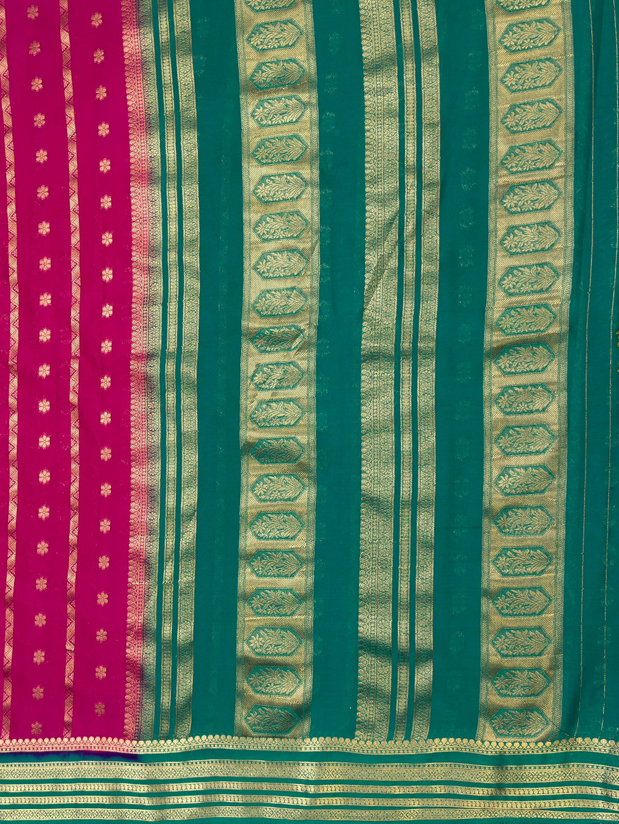 MIMOSA Rani Saree Saree — pallu and zari work detail