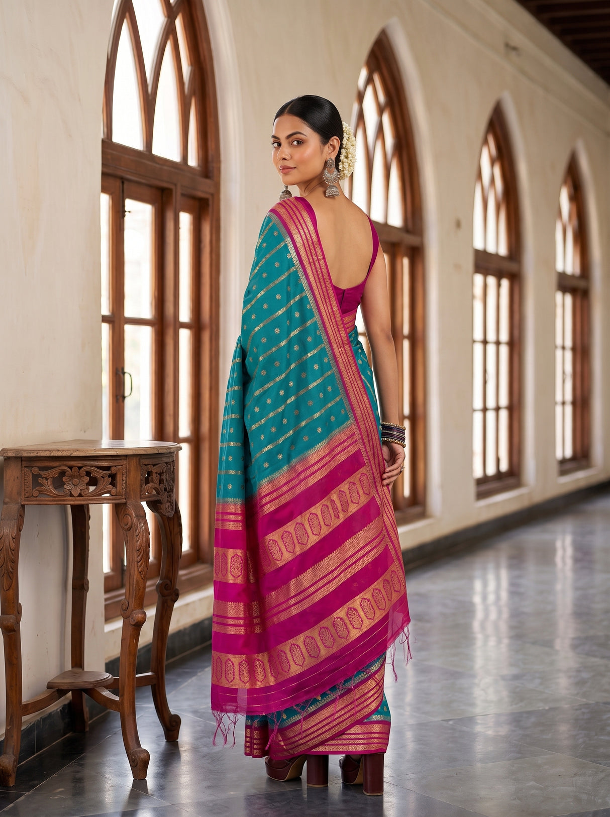 MIMOSA Sapphire Saree Saree — pose 7 styling detail