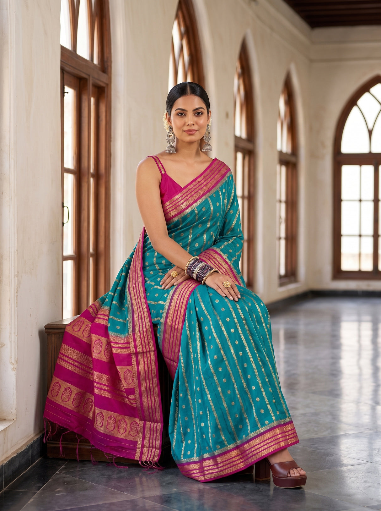 MIMOSA Sapphire Saree Saree — pose 8 styling detail
